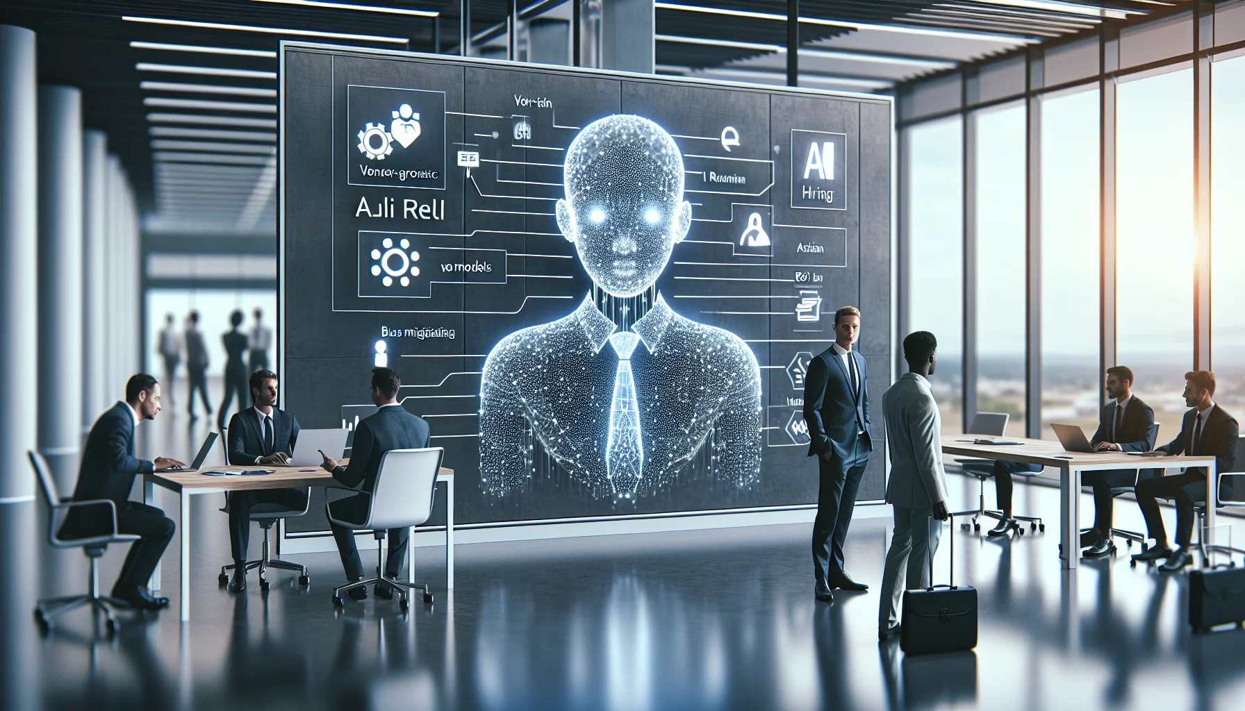 Retail staff using tablets during AI training case study