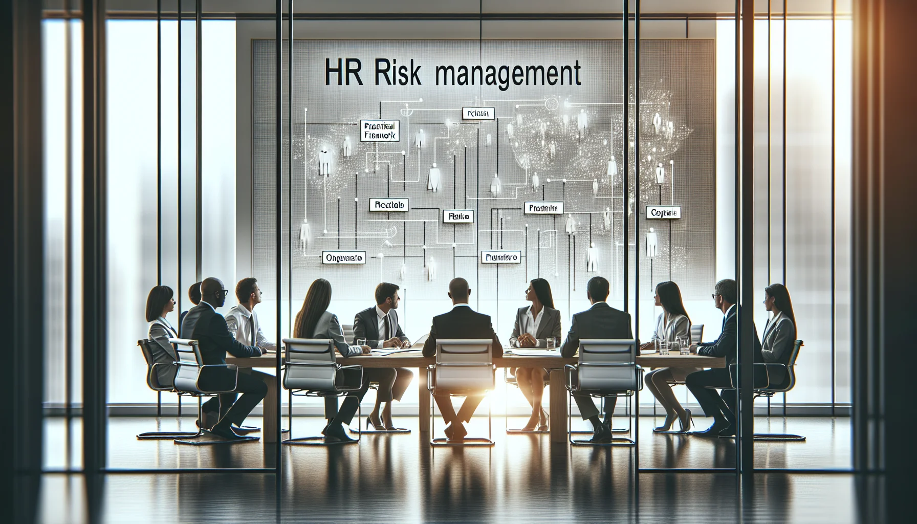 HR team reviewing HR risk management dashboard on laptop