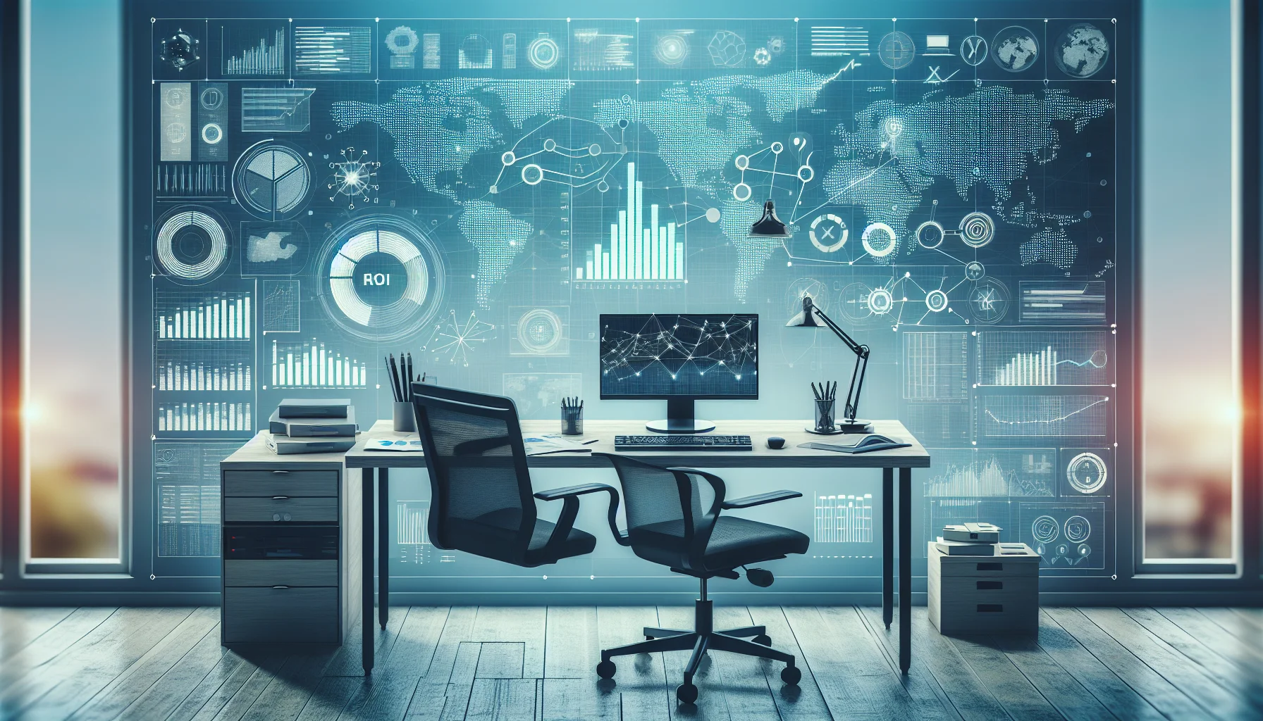 Executive analyzing xAPI business benefits ROI dashboard on laptop