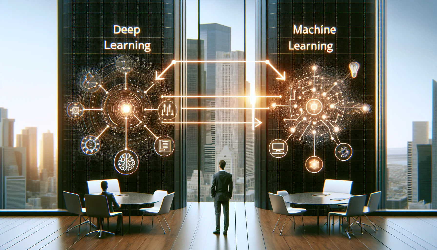 Deep learning vs machine learning comparison in AI applications