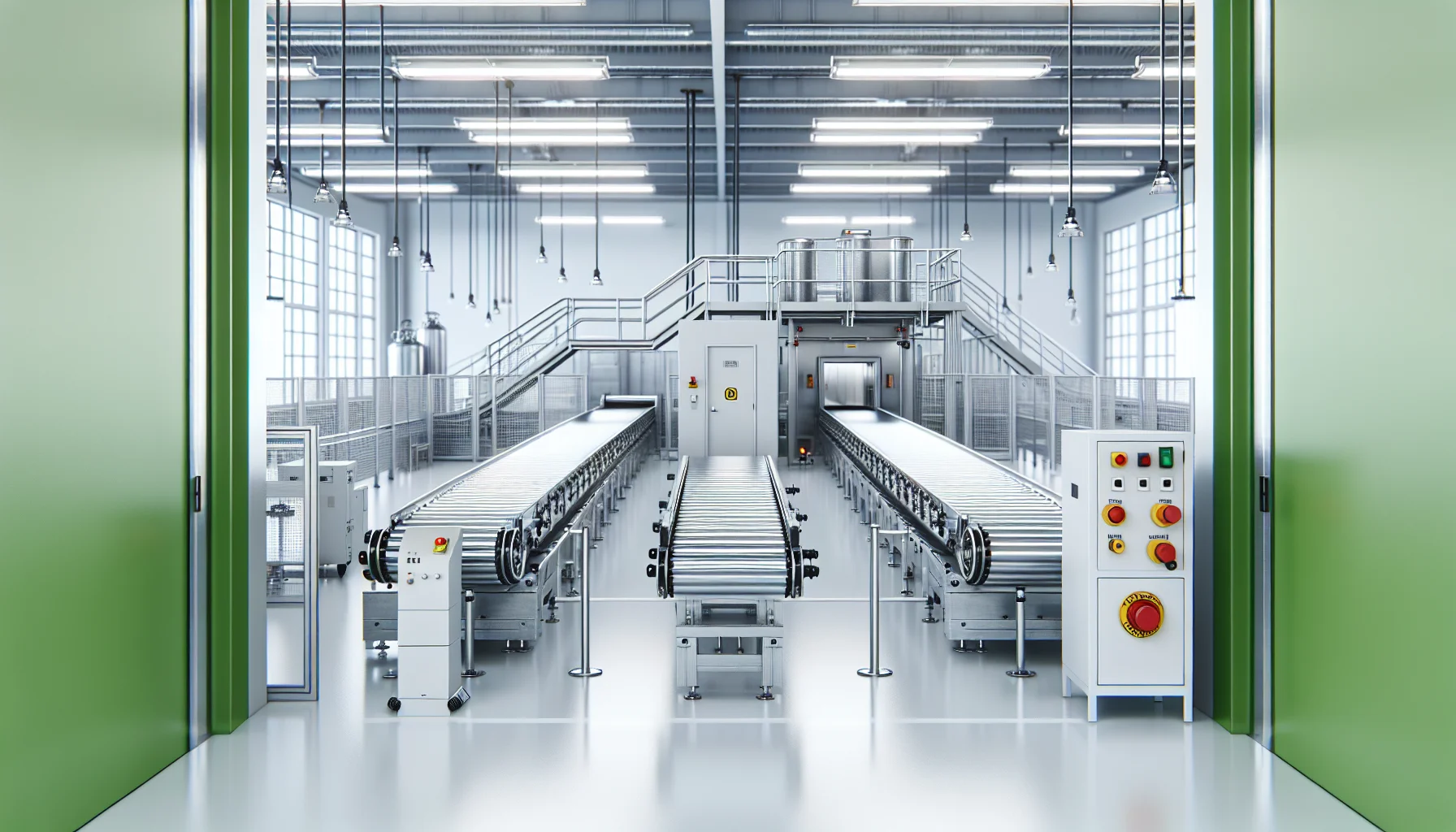 Technical team inspecting conveyor belt osha compliance at plant