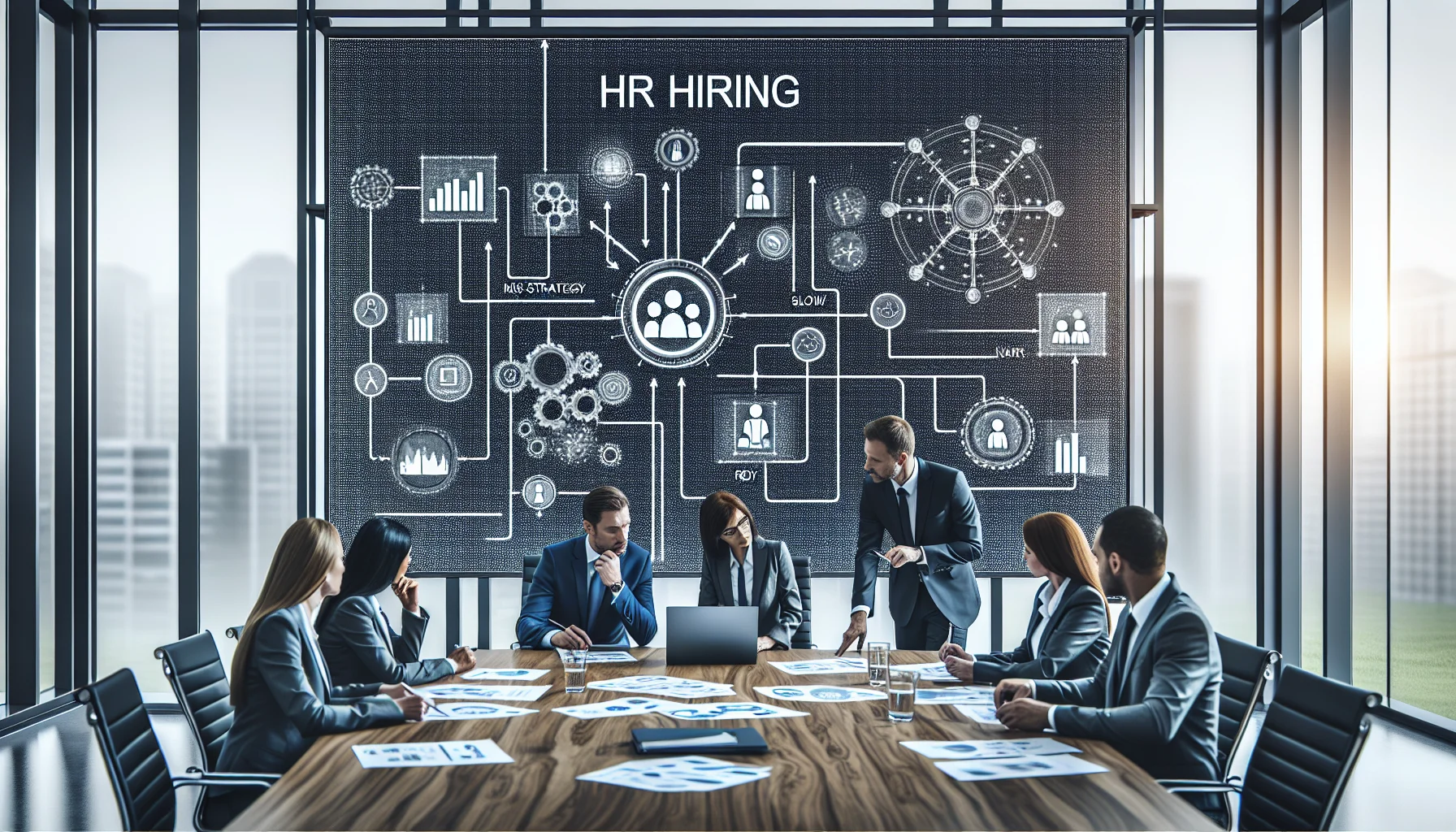 HR team reviewing hiring funnel dashboard for HR hiring challenges