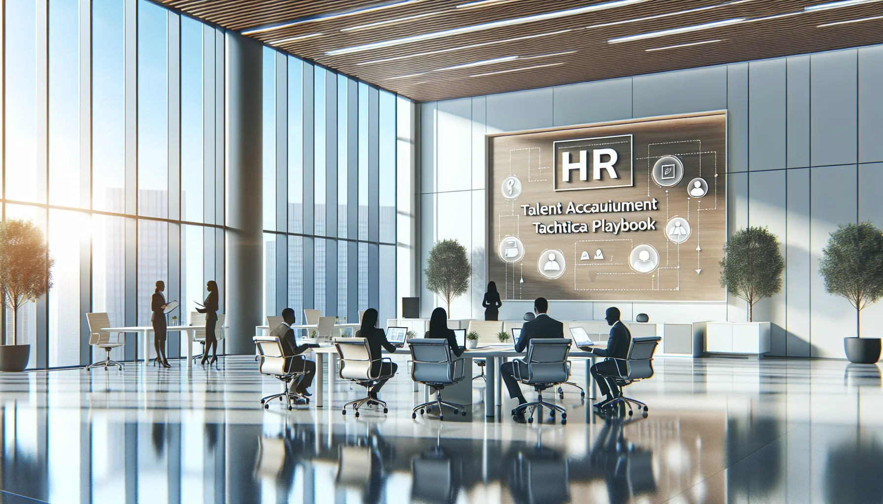 HR team reviewing channels matrix to fix talent acquisition problems