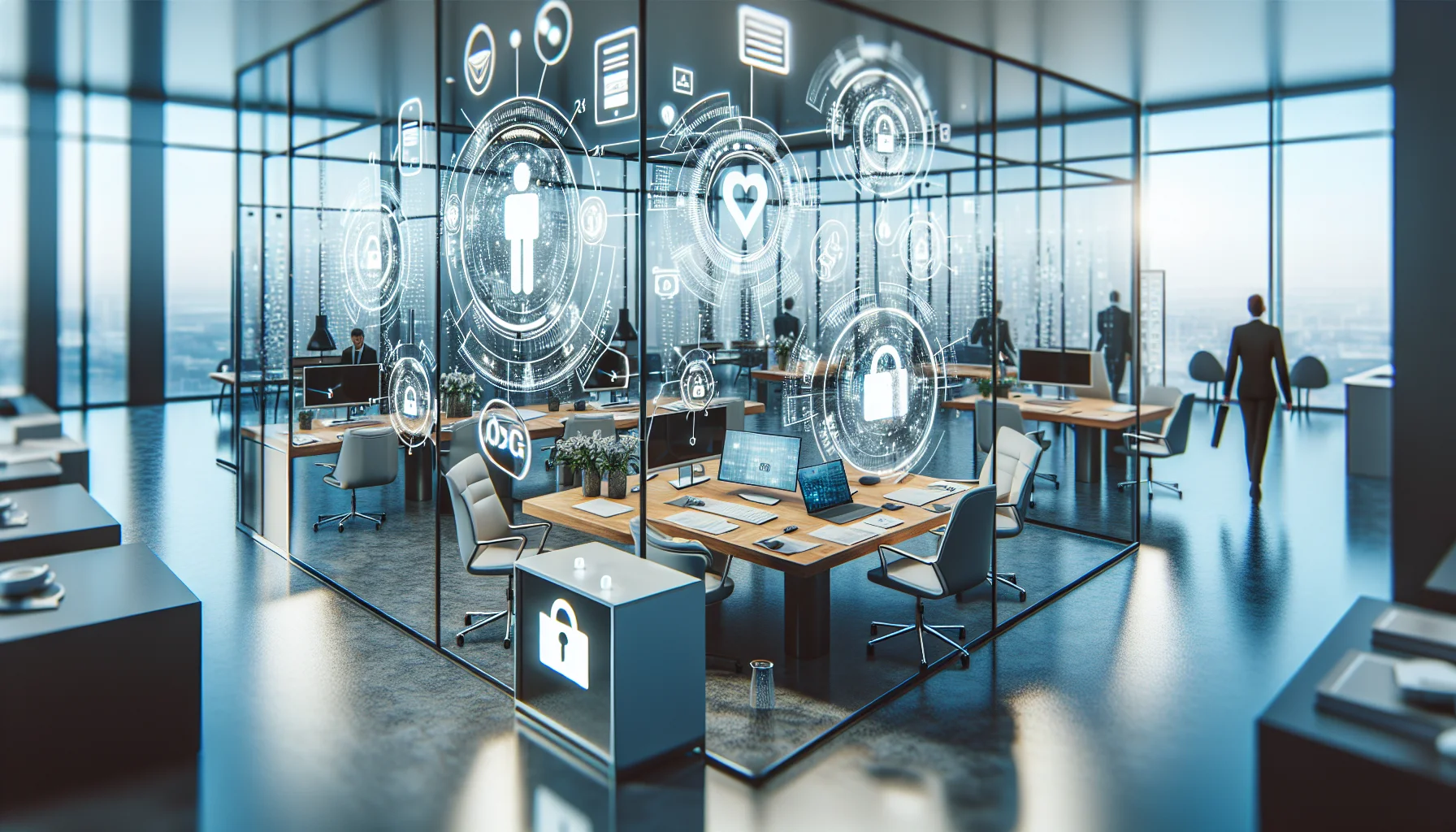 Staff using a mobile hub, hospitality data security emphasis