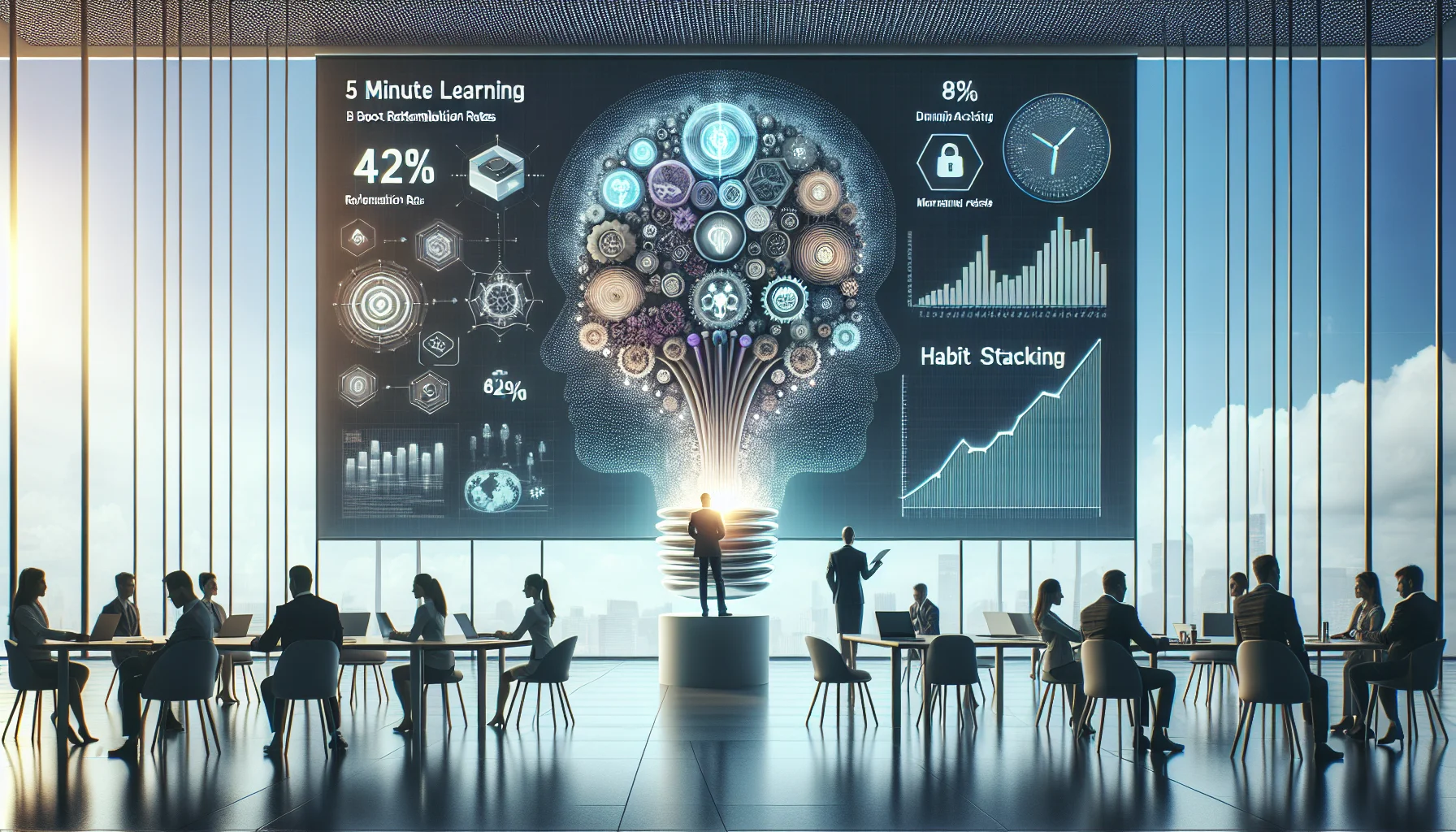 Employee using mobile app for 5-minute learning and practice