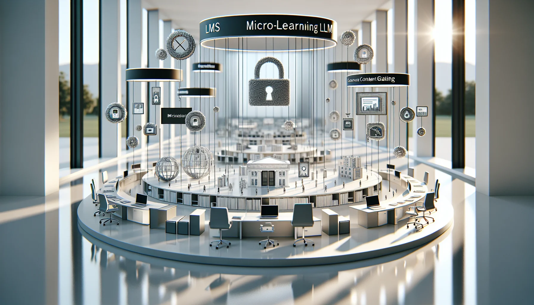 Instructor building micro-modules in a microlearning LMS dashboard