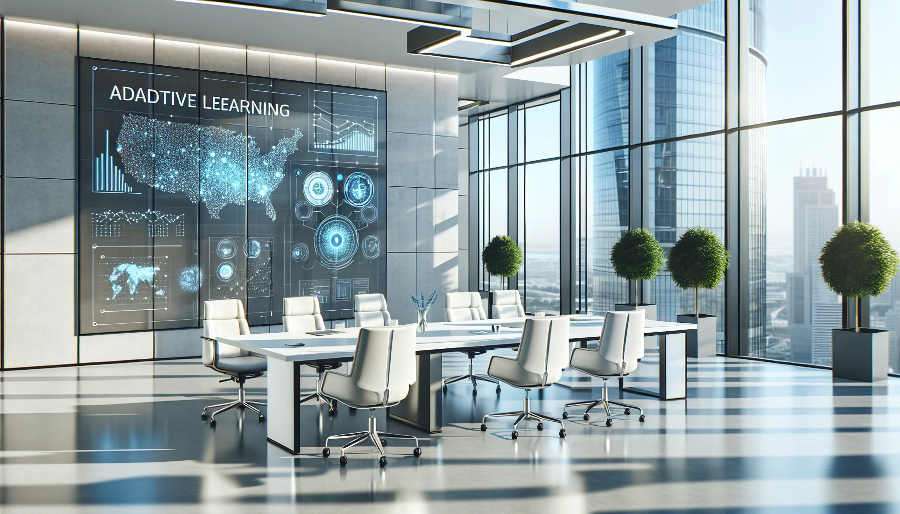 District leaders reviewing adaptive learning AI implementation dashboard