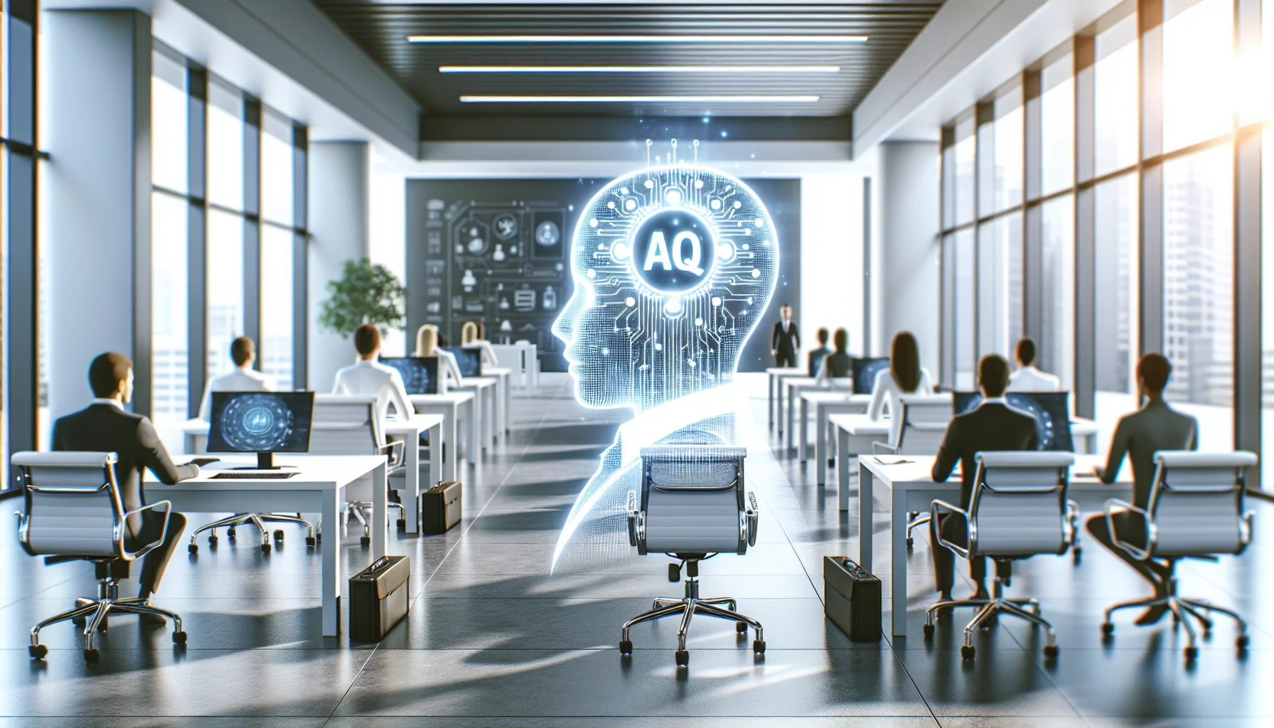 Leader practicing with AI EQ training conversational agent in LMS