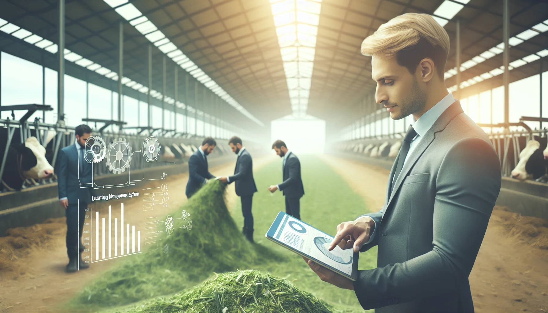 Farm crew using agriculture LMS on mobile devices