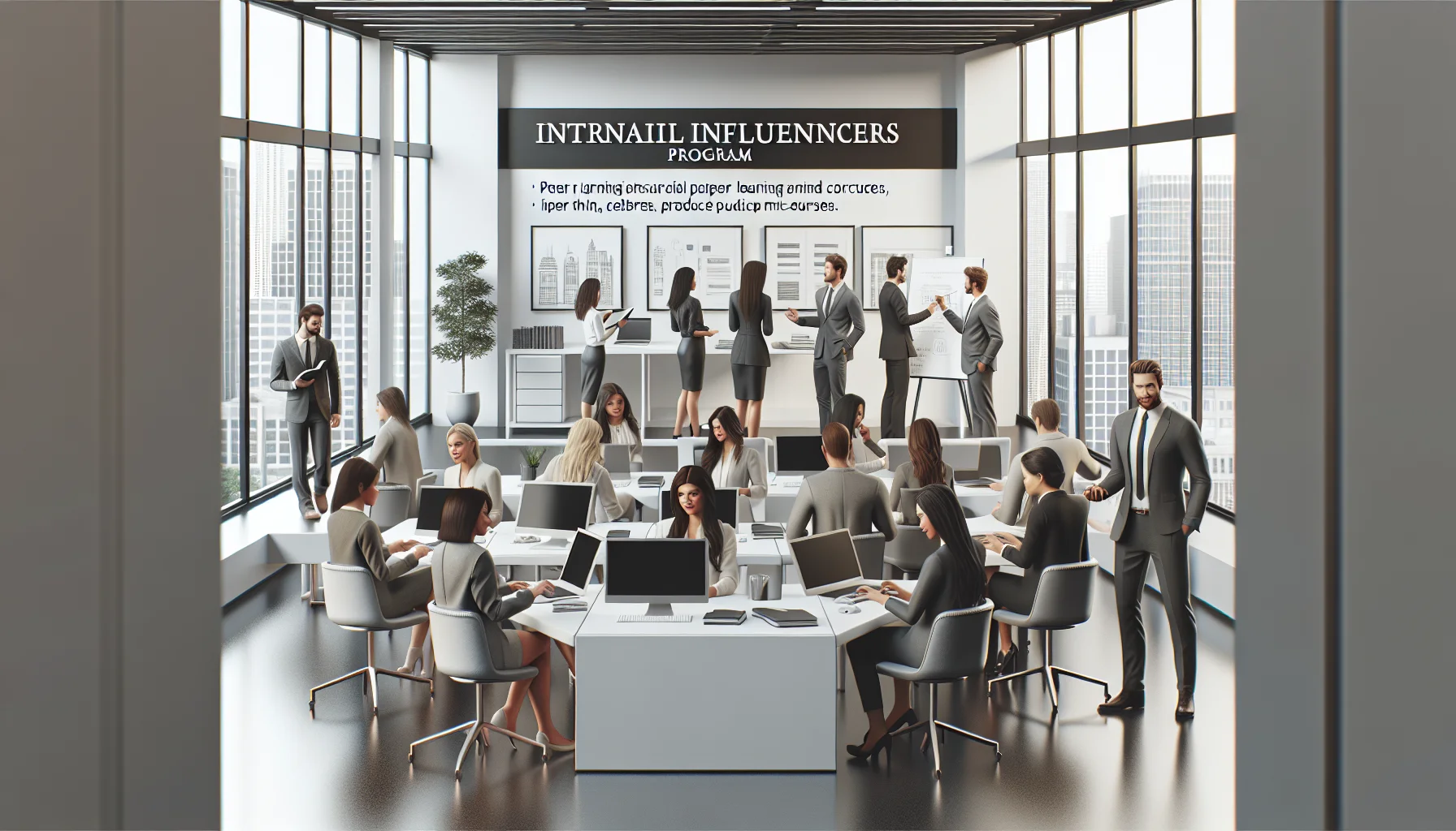 Colleagues recording a mini-course for internal influencers program
