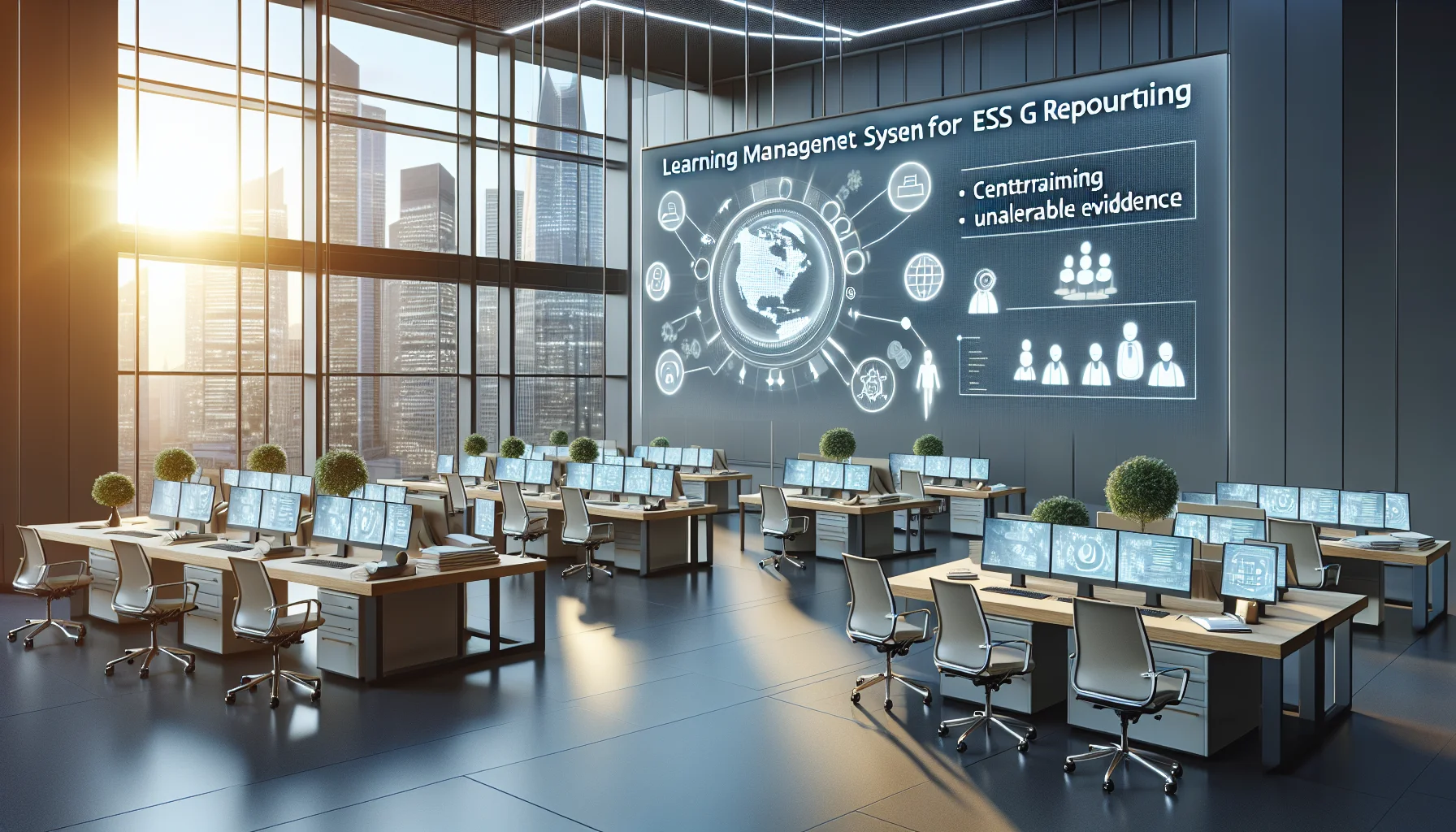 Dashboard showing LMS for ESG reporting evidence and metrics