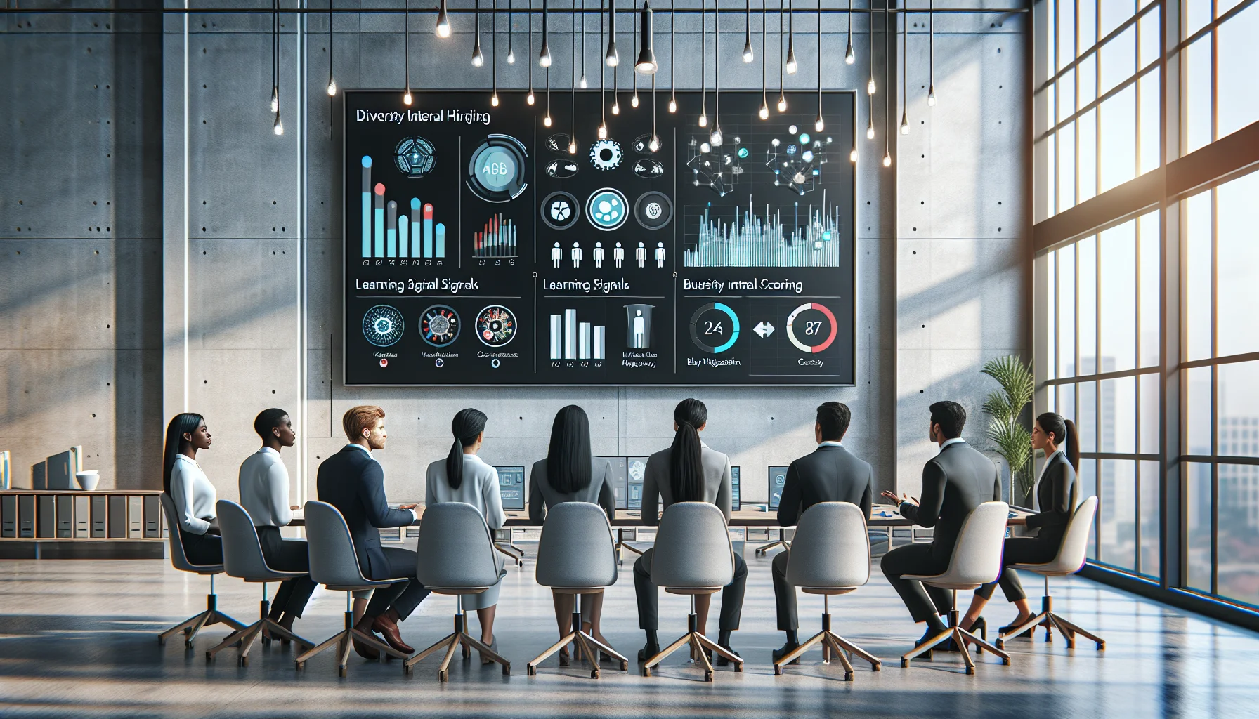 HR team reviewing anonymized scoring to boost D&I internal mobility