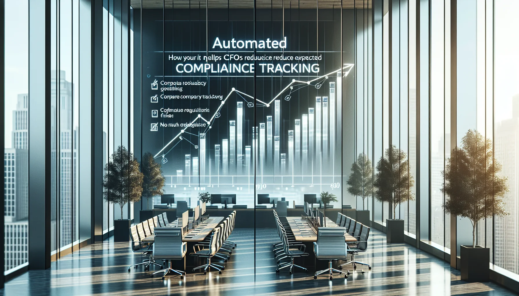 CFO reviewing automated compliance tracking dashboard and reports