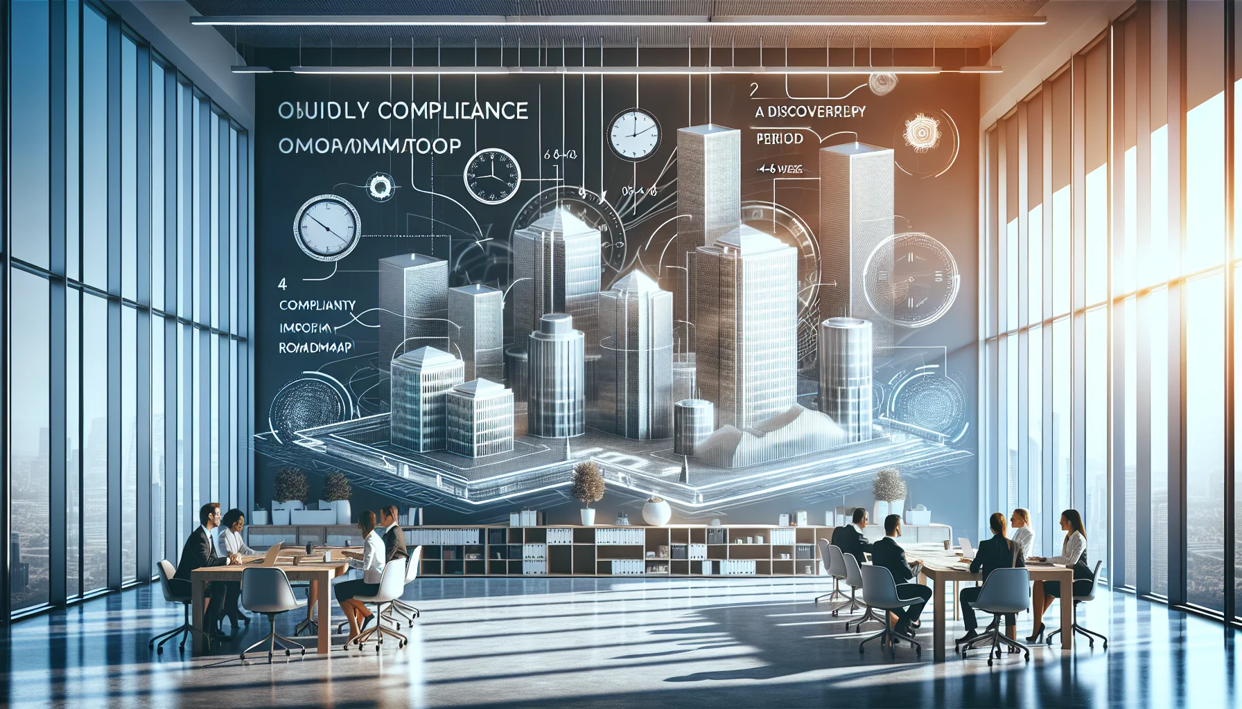 CFOs reviewing compliance implementation roadmap on laptop screen
