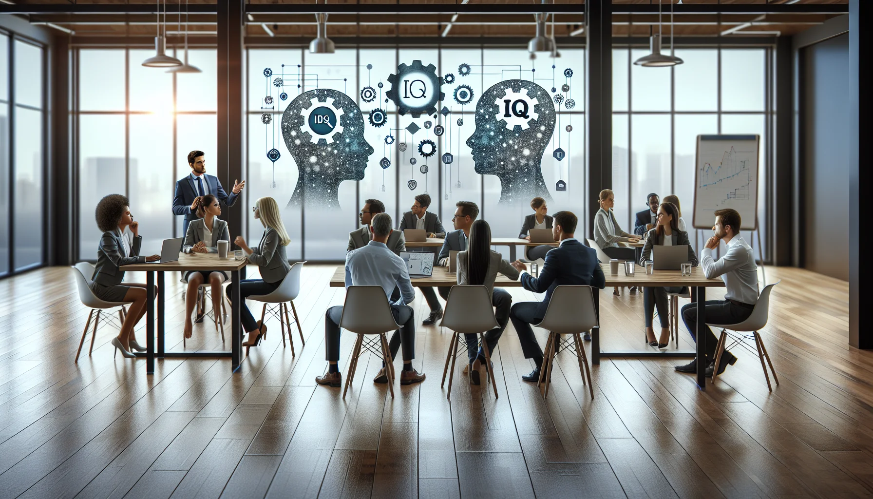 HR team reviewing CQ vs IQ predictive hiring metrics report