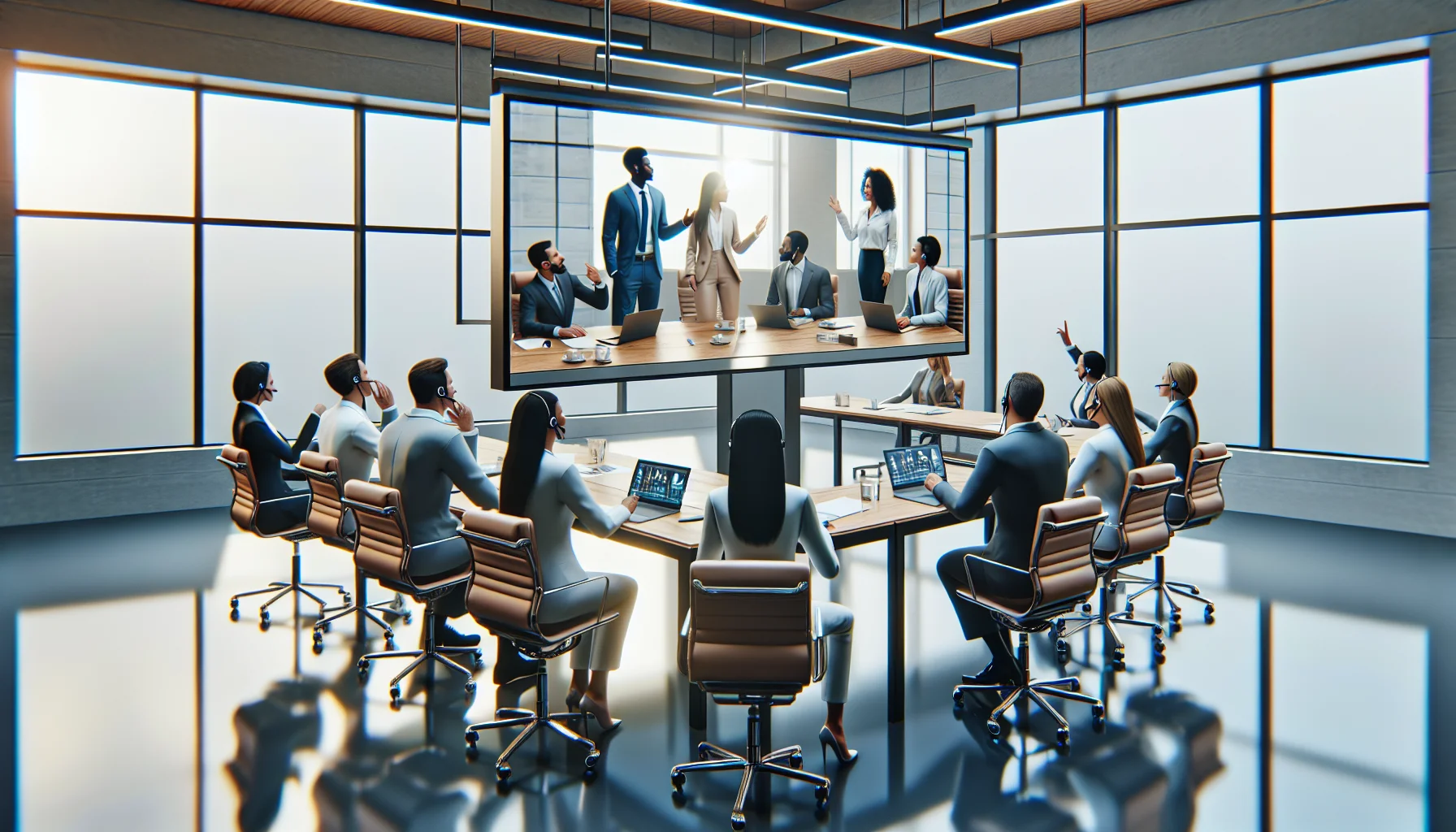 Cross cultural remote team collaborating on inclusive meeting agenda