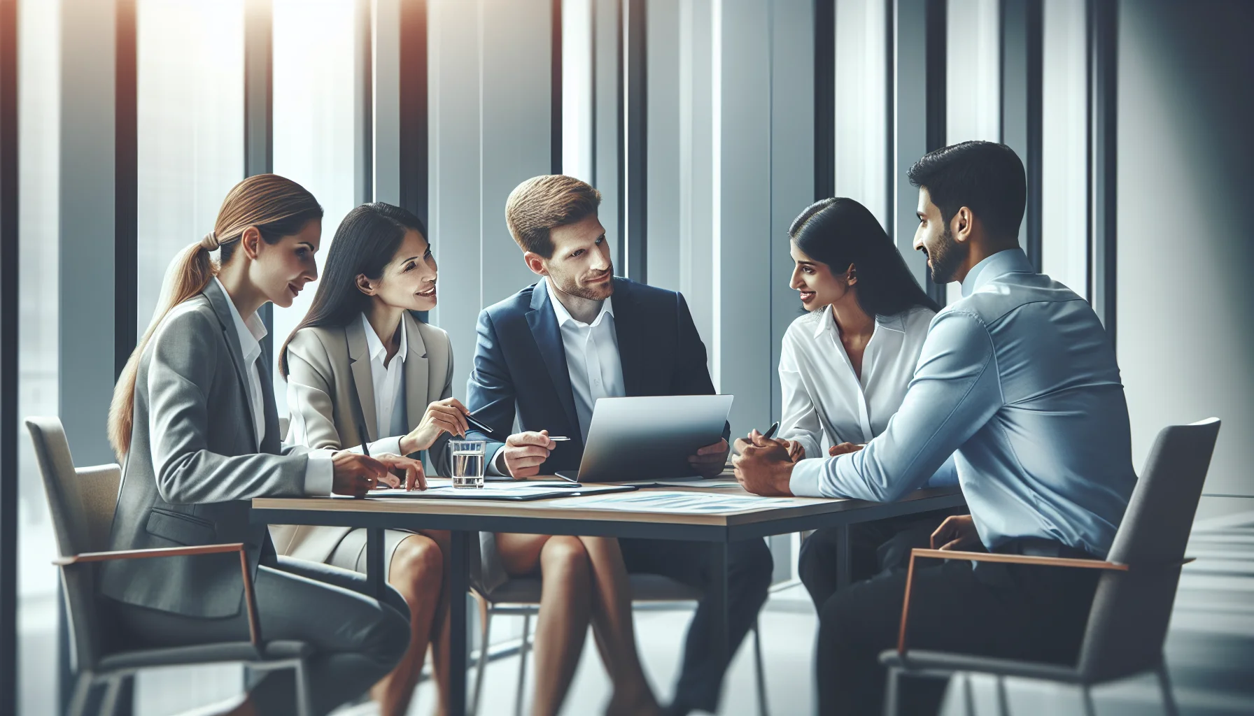 Cross-functional teams collaborating around shared marketing dashboard