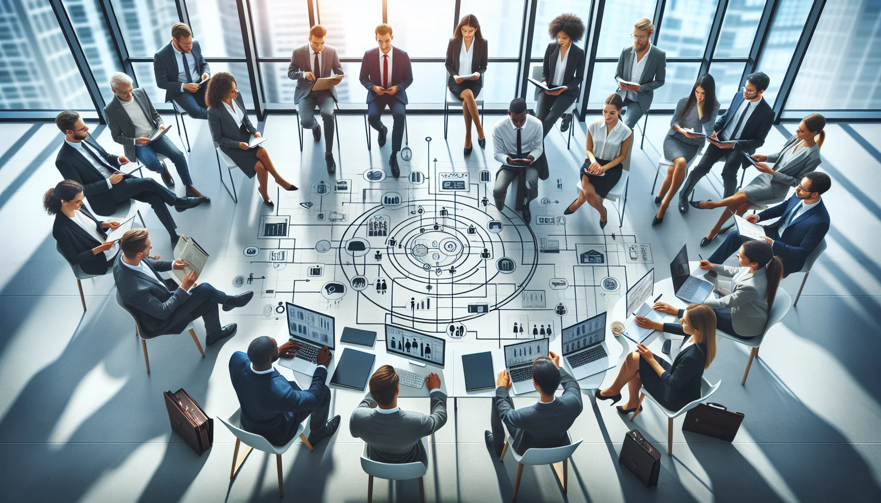 Cross-functional team reviewing CTA governance playbook on laptop