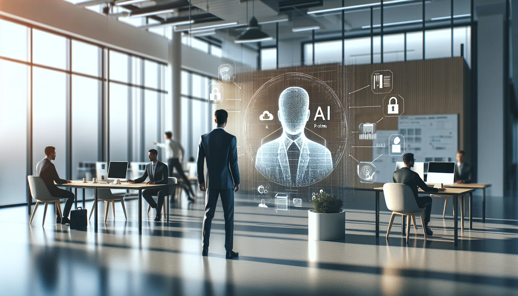 Team implementing data anonymization AI pipeline on laptop