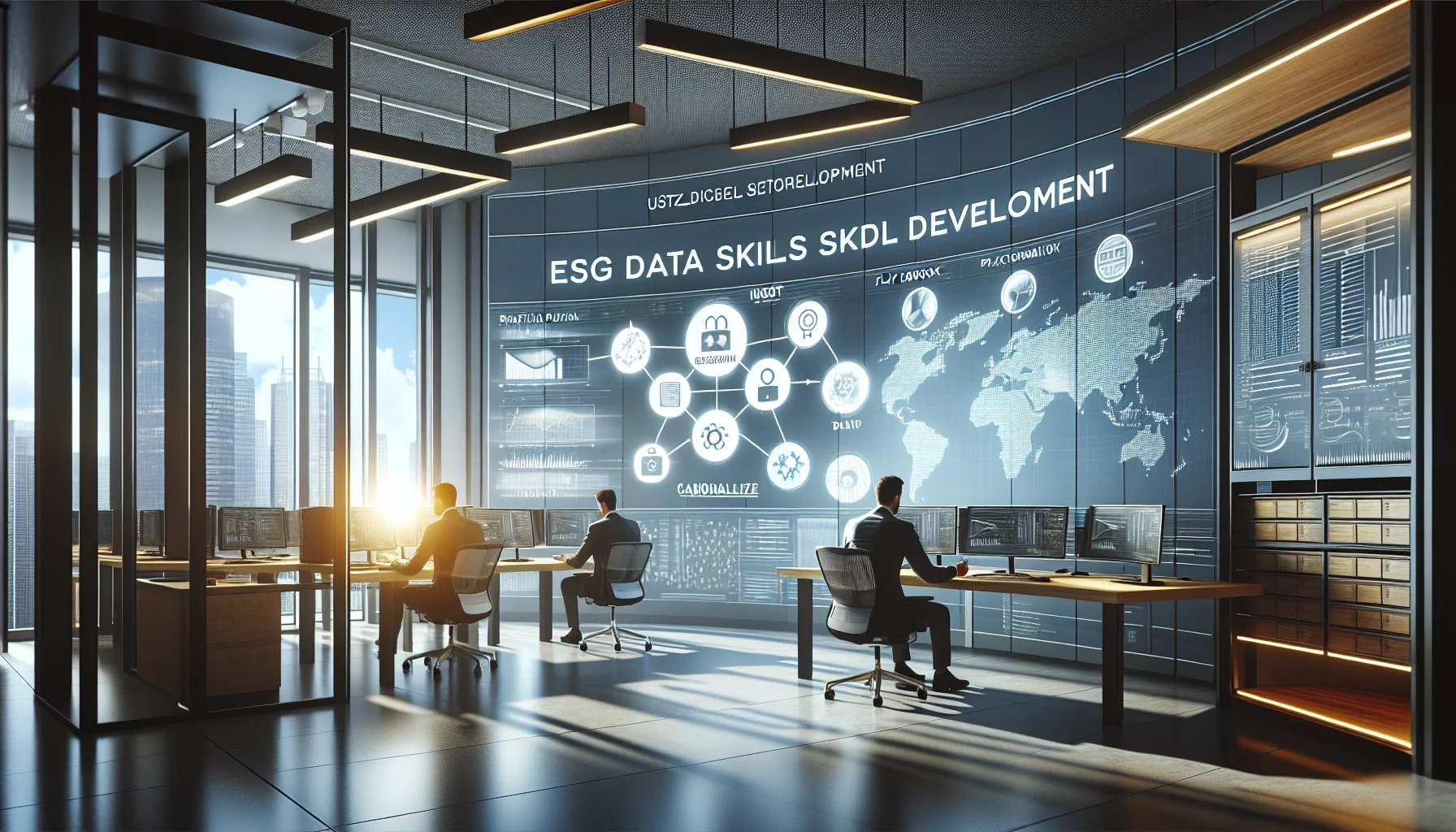 Data team building ESG data skills with pipeline diagram