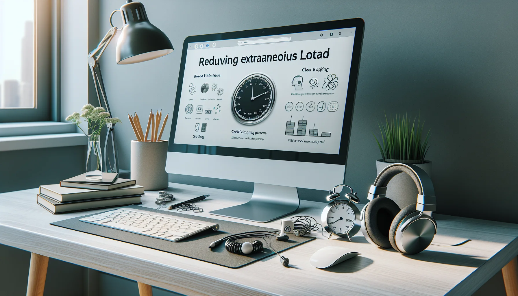 Instructional designer auditing UI to reduce extraneous load