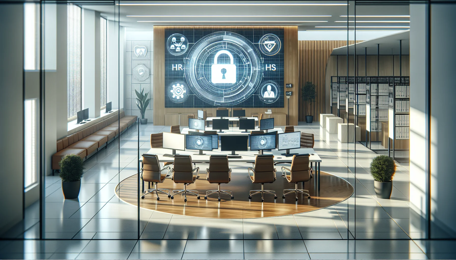 HR manager reviewing LMS data privacy controls on laptop