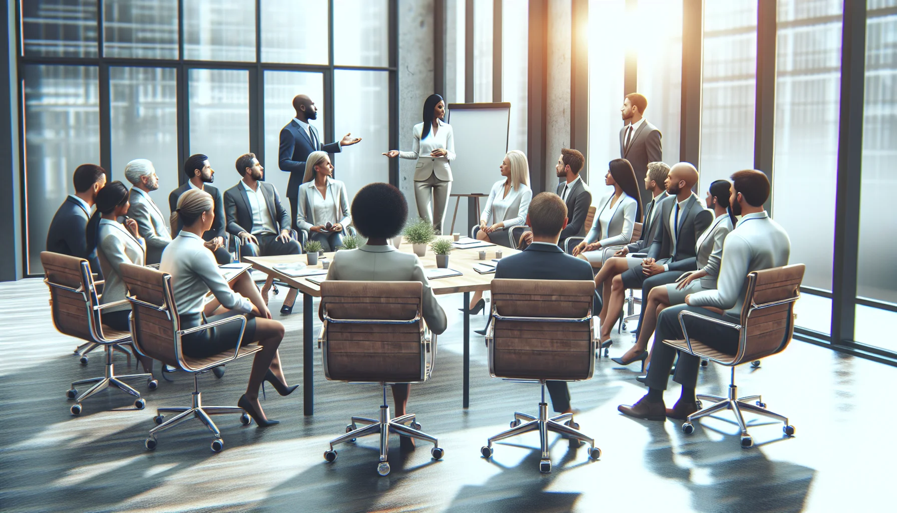 Executives reviewing LMS dashboard to prioritize empathy development