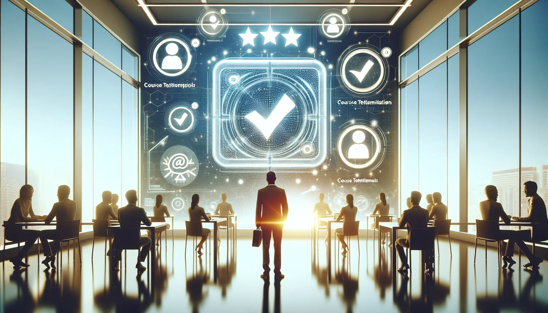 LMS social proof examples on a course landing page screen