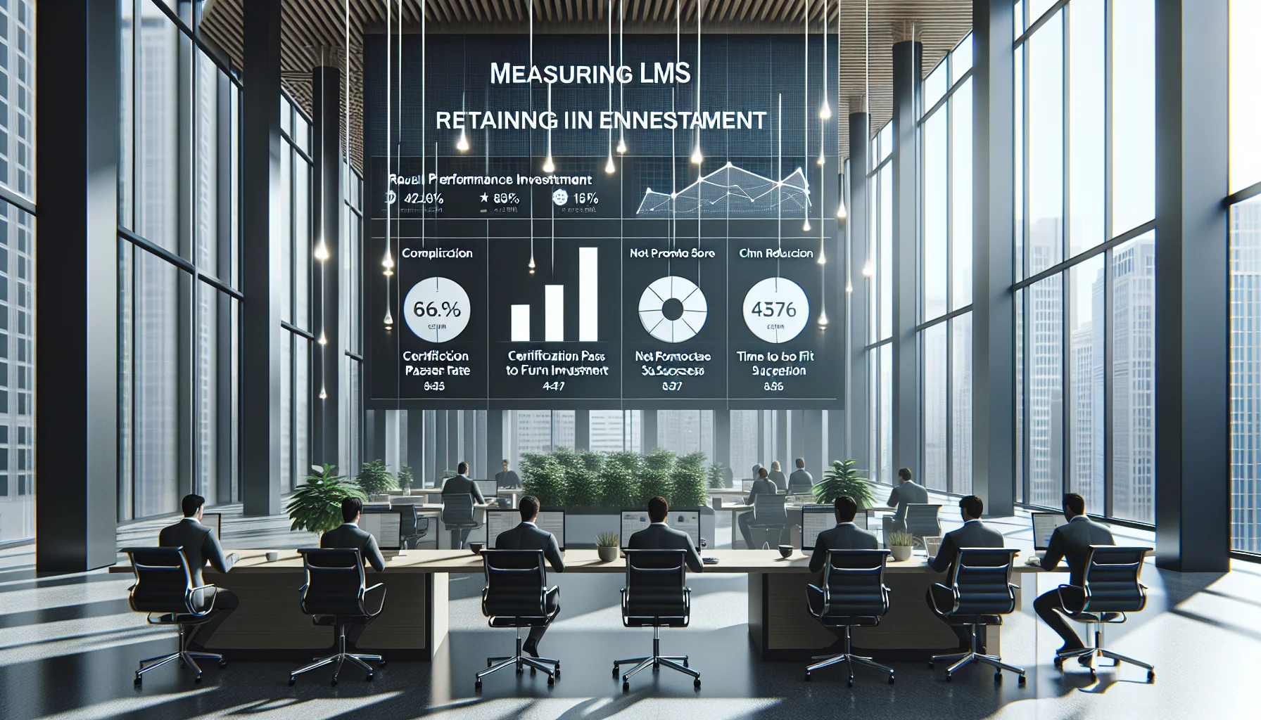 Dashboard showing LMS training ROI and core KPIs