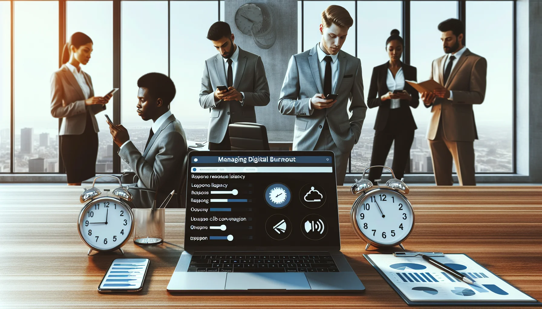 Manager reviewing digital burnout signs dashboard for remote team