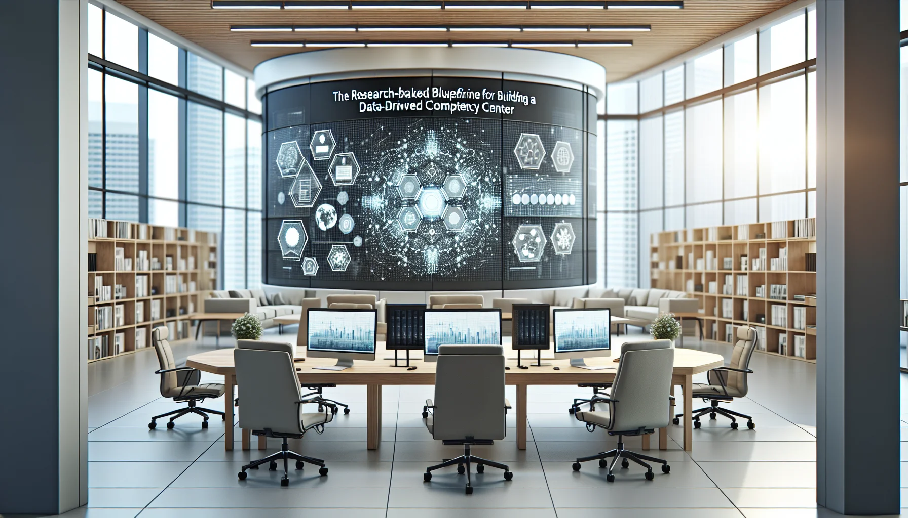 Manufacturing team reviewing data-driven competency center dashboard on laptop screen
