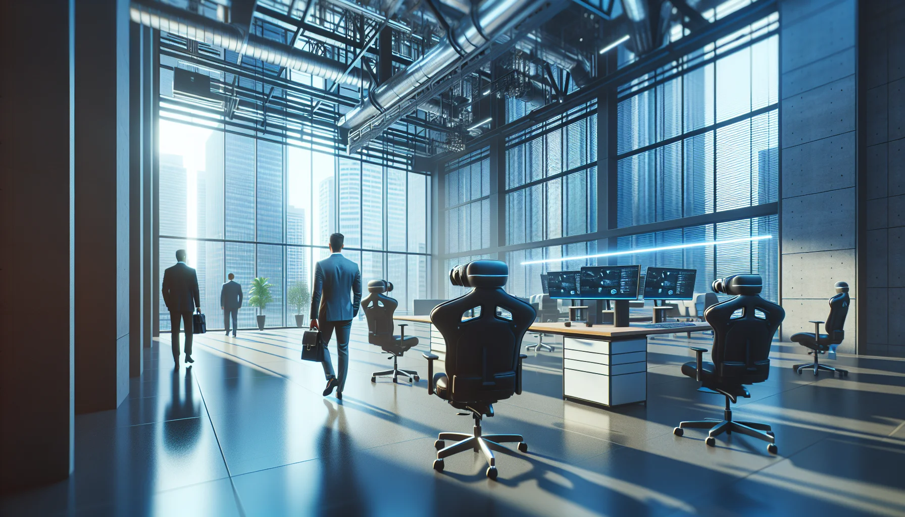 Team using hyper-realistic VR training headsets during pilot