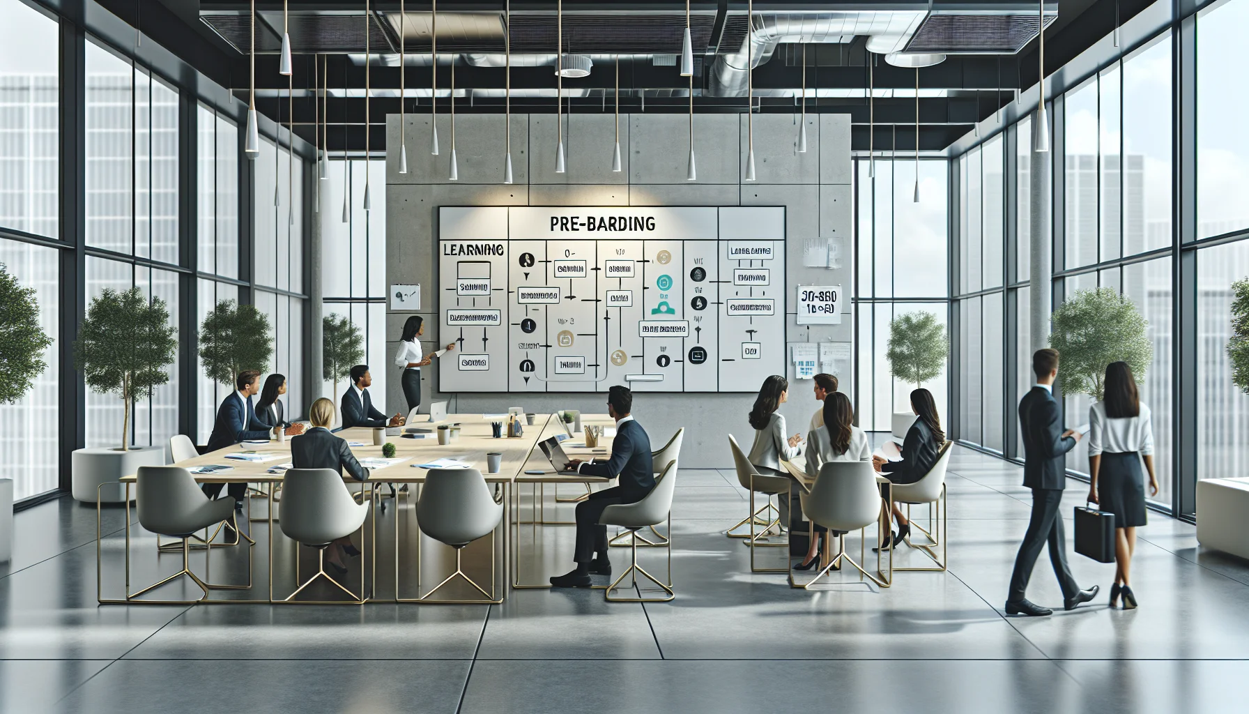 New hires following a learning-focused onboarding checklist and calendar