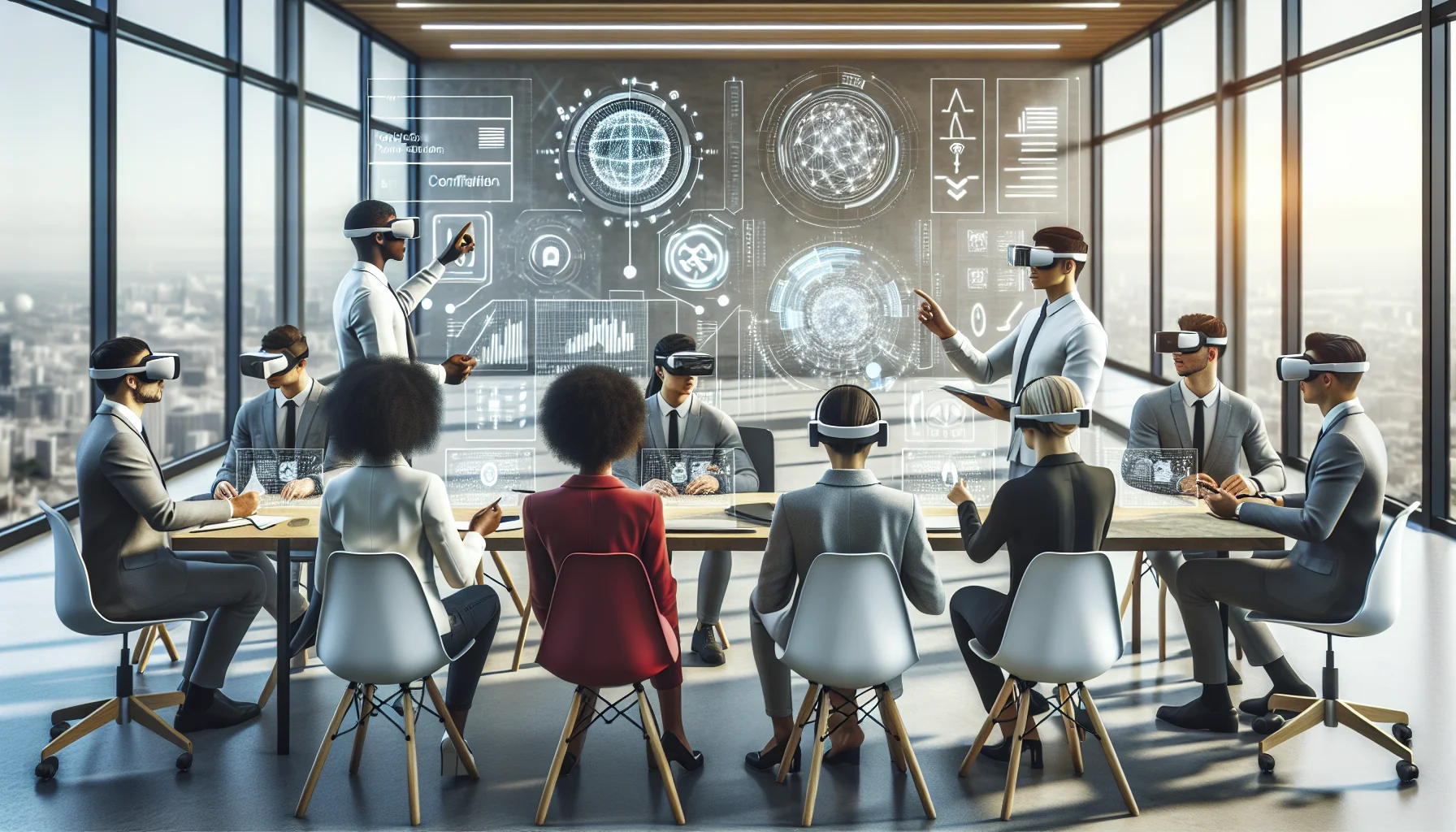 Compliance team reviewing metaverse training compliance audit documents