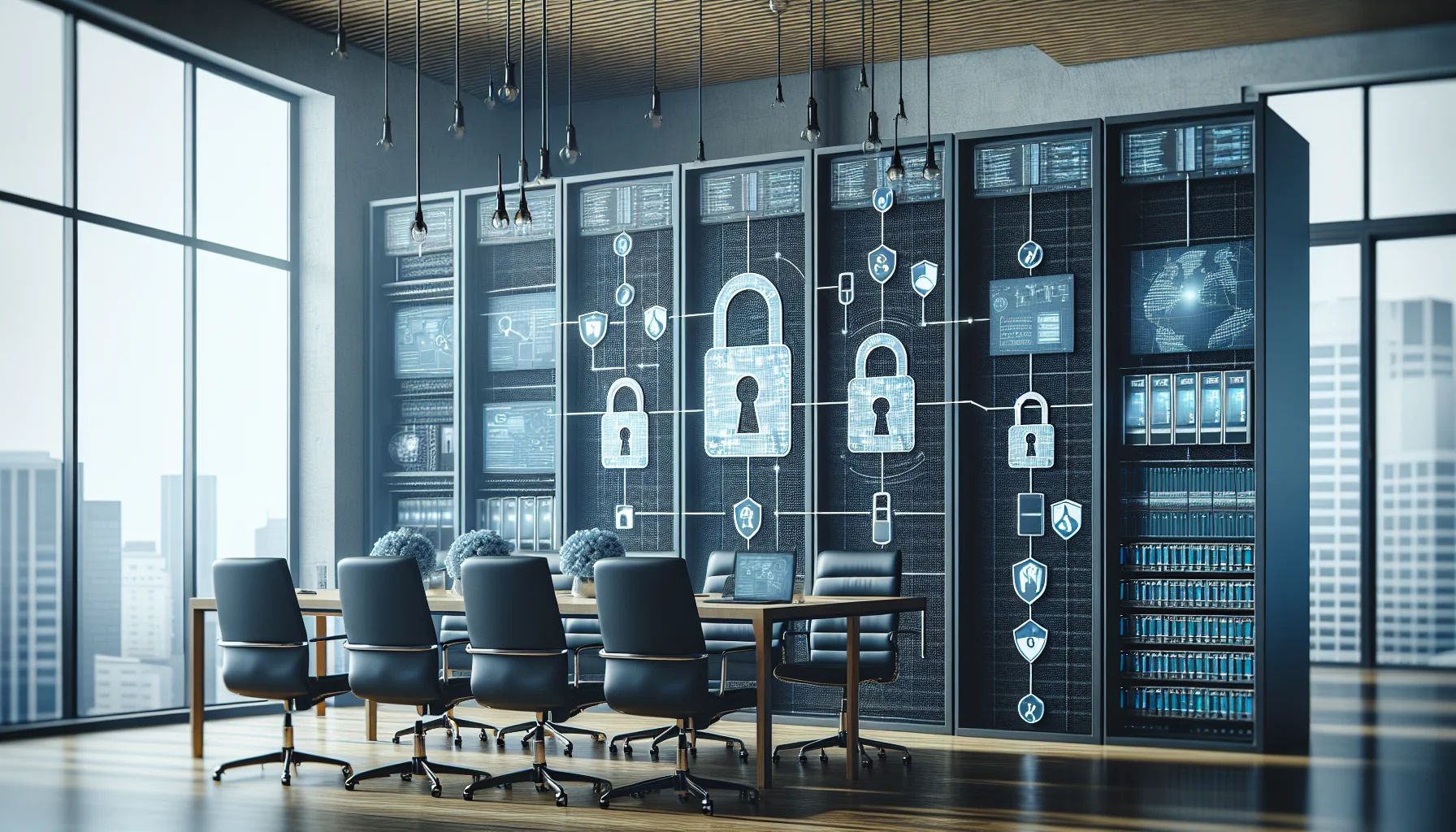 IT team reviewing LMS security architecture on screen