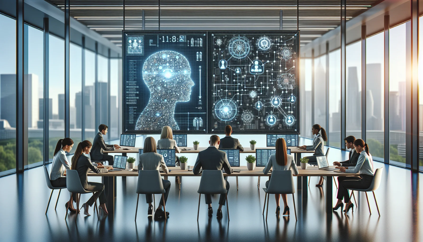 Team using collaborative intelligence dashboard to improve workflows