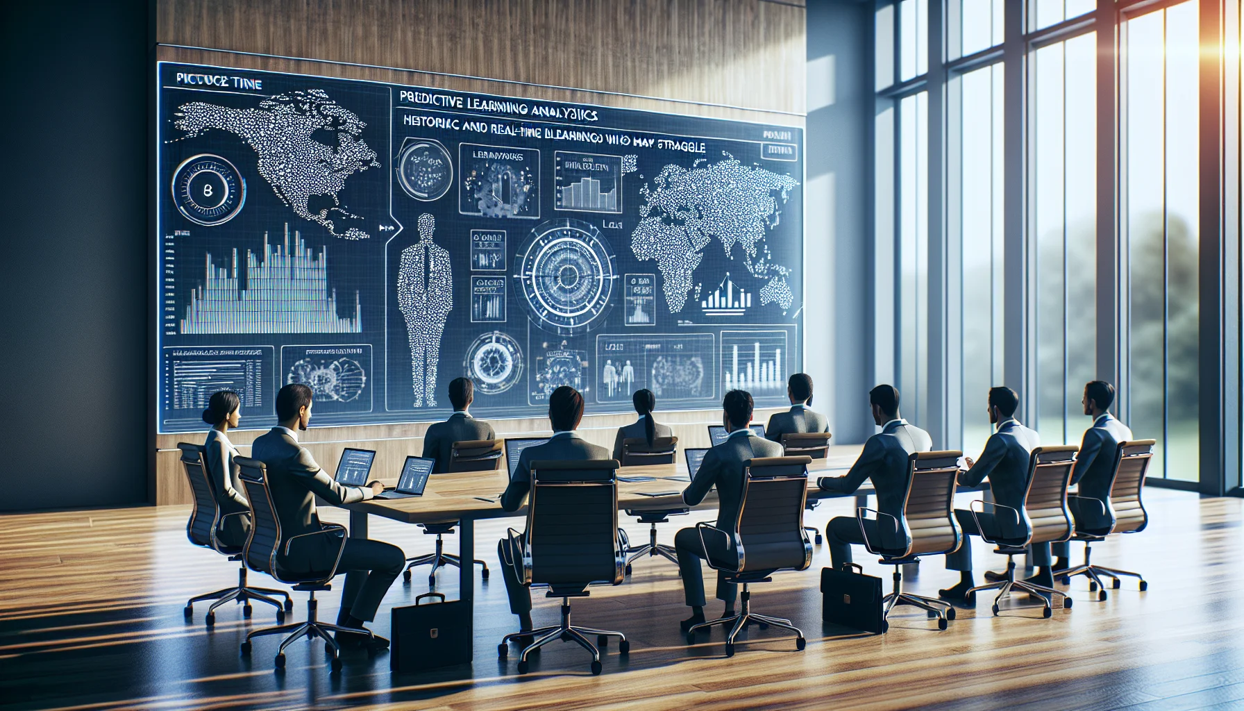 Dashboard showing predictive learning analytics scores for at-risk employees