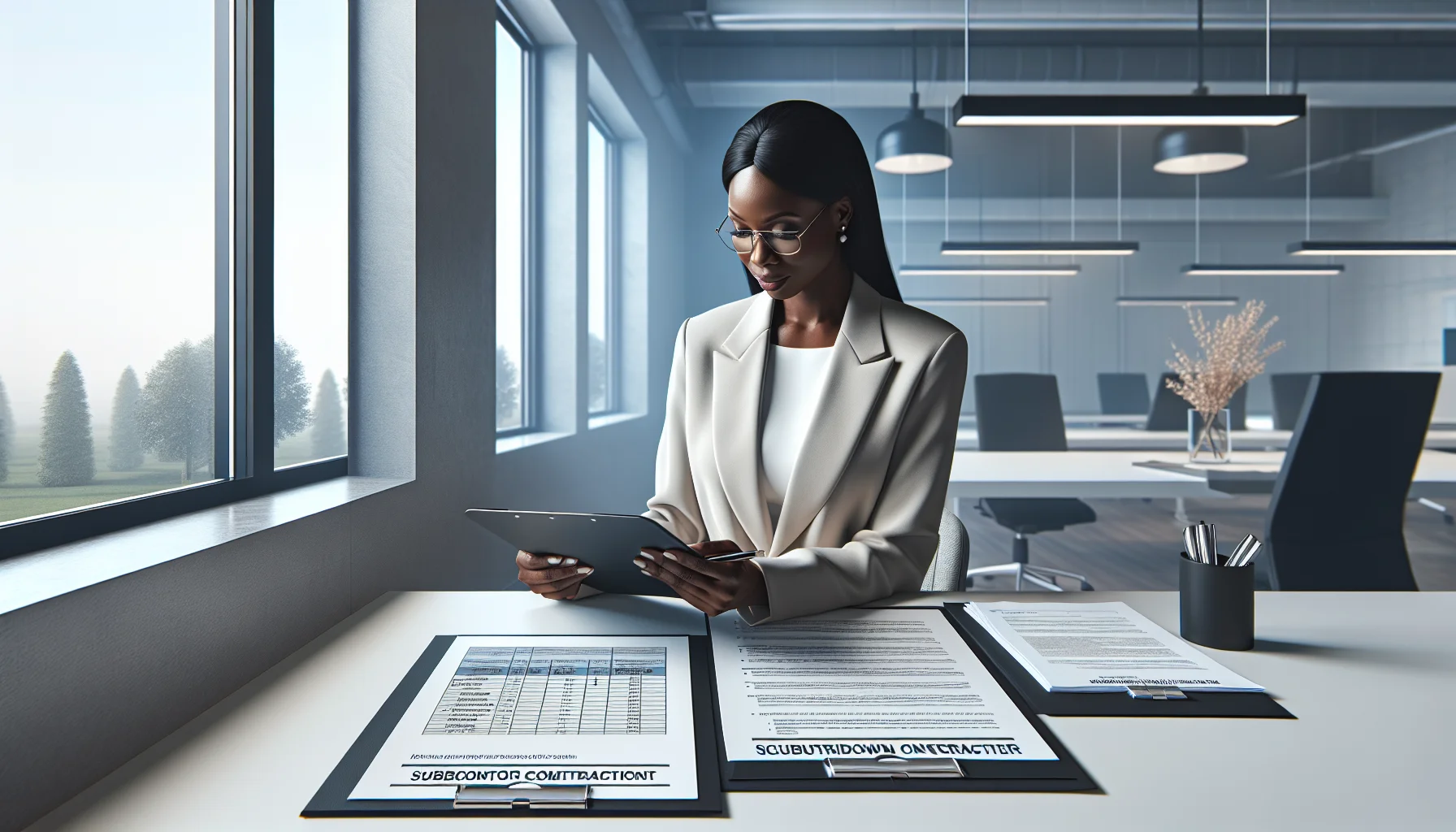 Compliance team reviewing subcontractor compliance records in portal