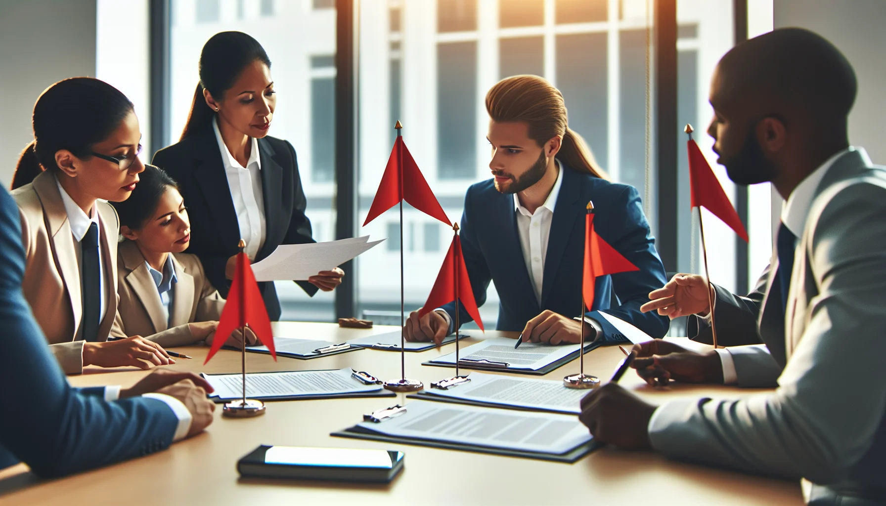 Procurement team reviewing LMS contract red flags on laptop