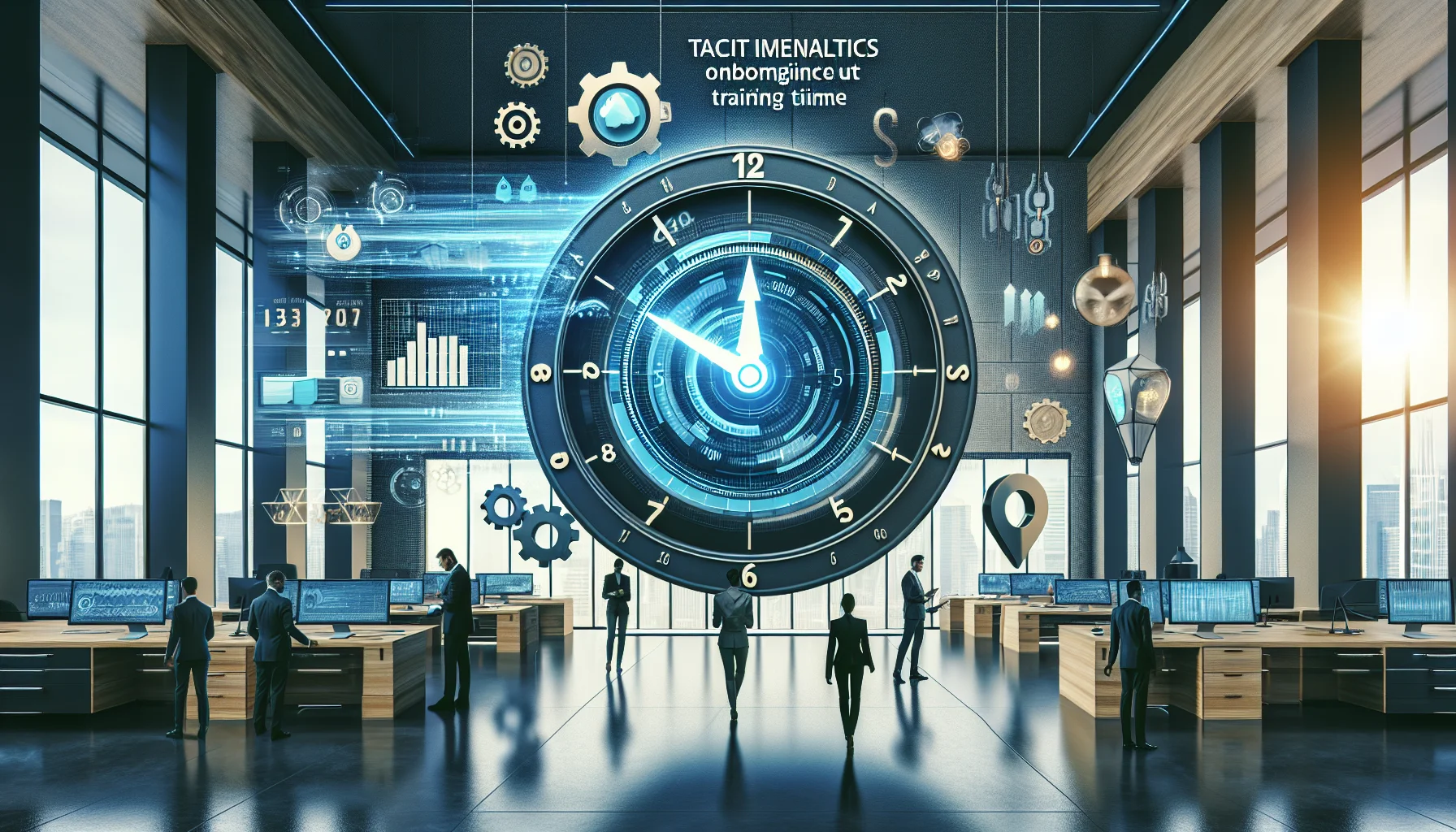 Supervisor viewing real-time analytics onboarding dashboard to reduce onboarding time