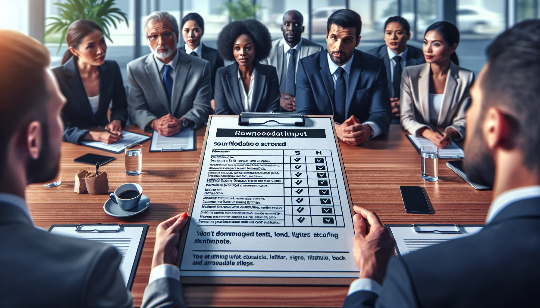 Recruiters reviewing a curiosity scorecard template on laptop