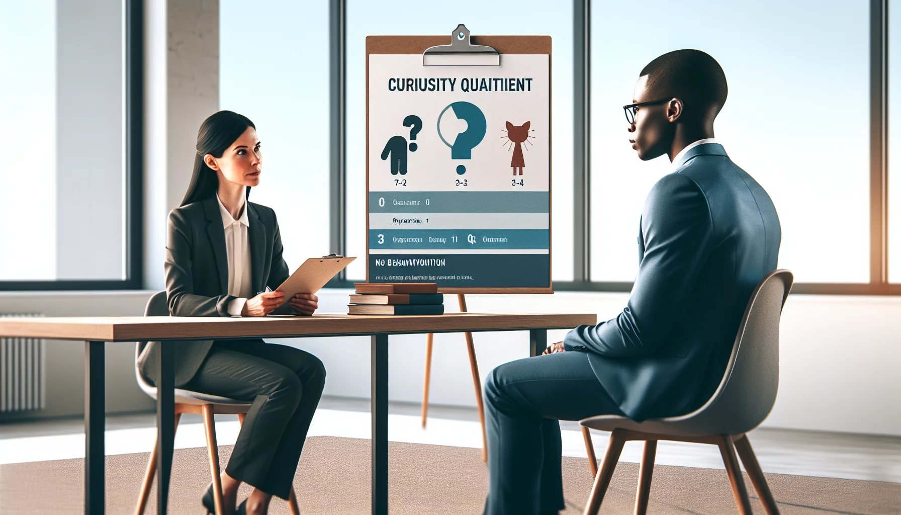 Interviewers using a rubric to measure curiosity quotient in interviews
