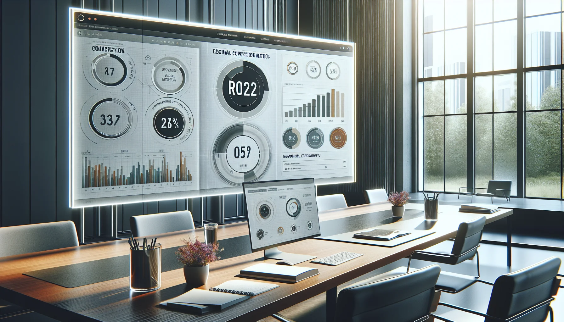 Analysts reviewing roi local pages metrics on dashboard