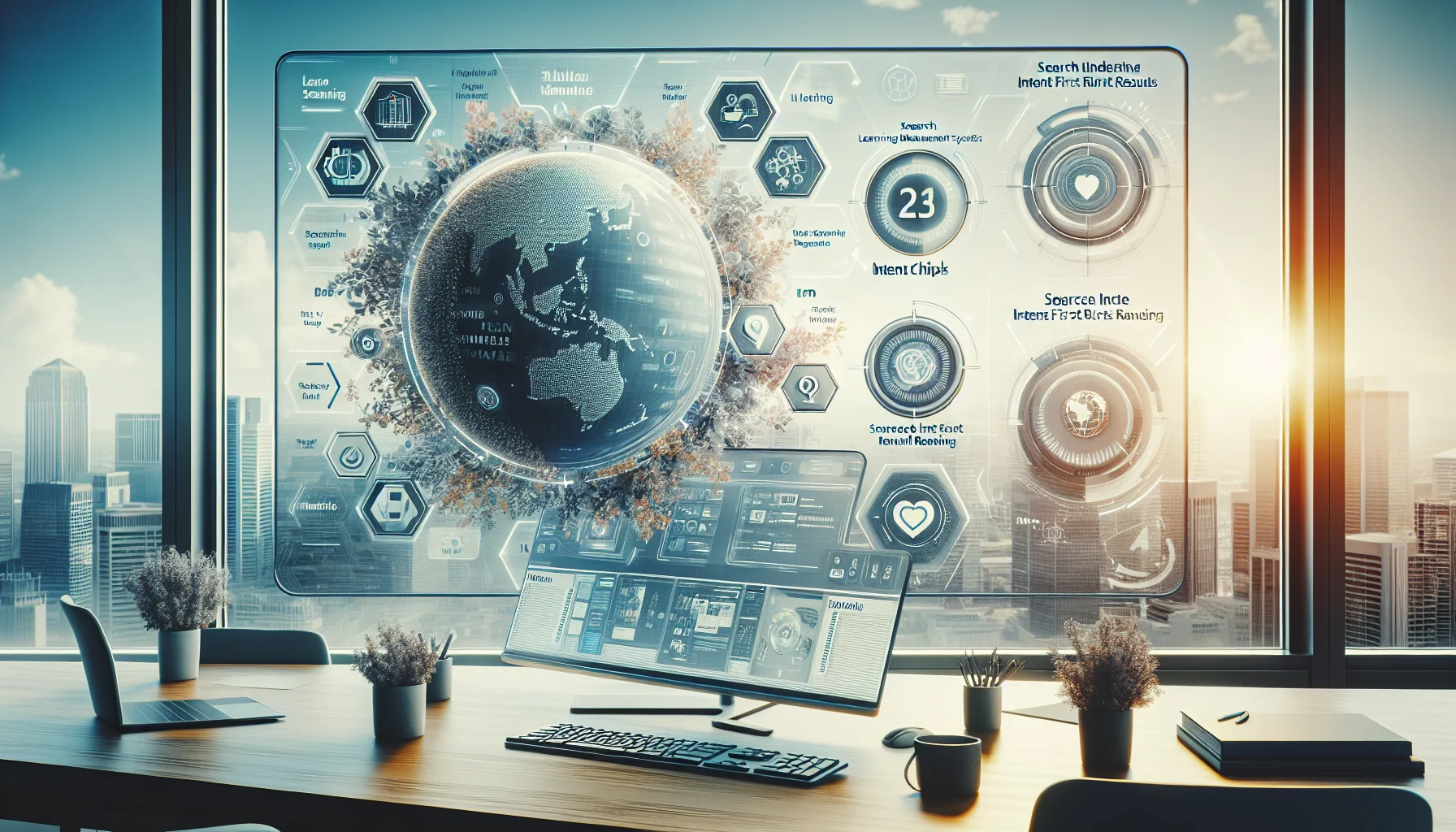 Designer testing search UI design LMS with intent chips