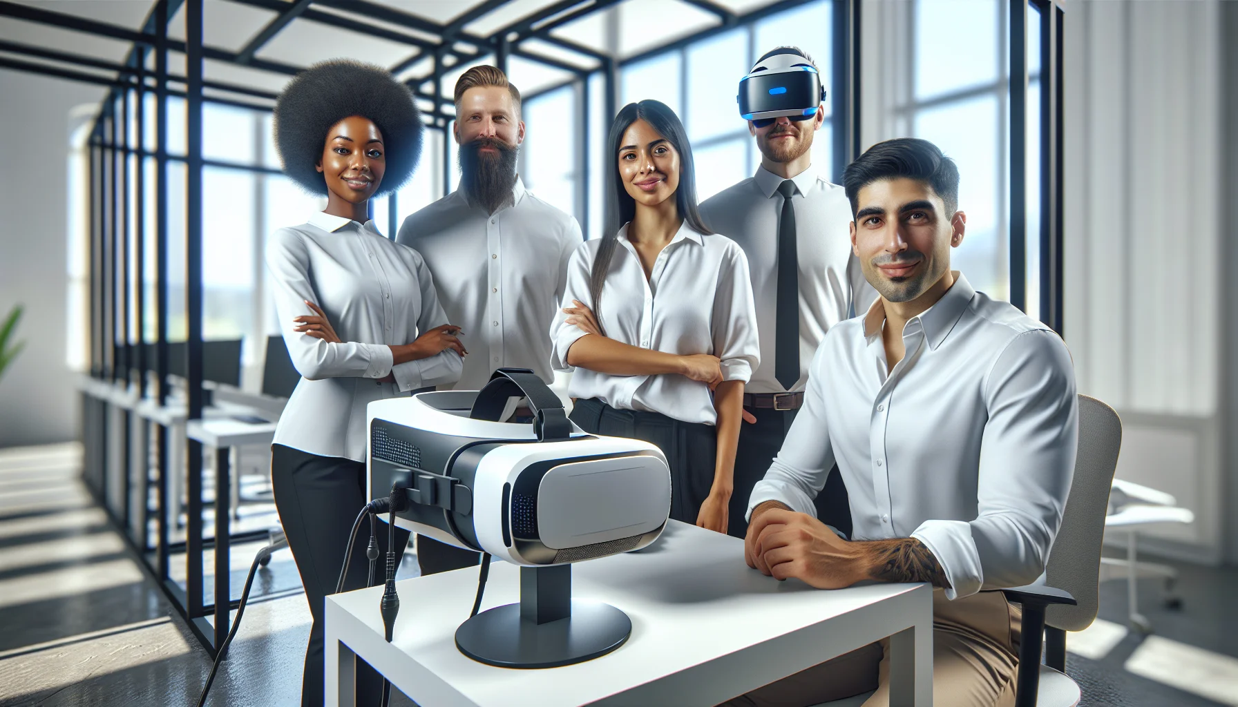 SME team running a VR training pilot with headsets