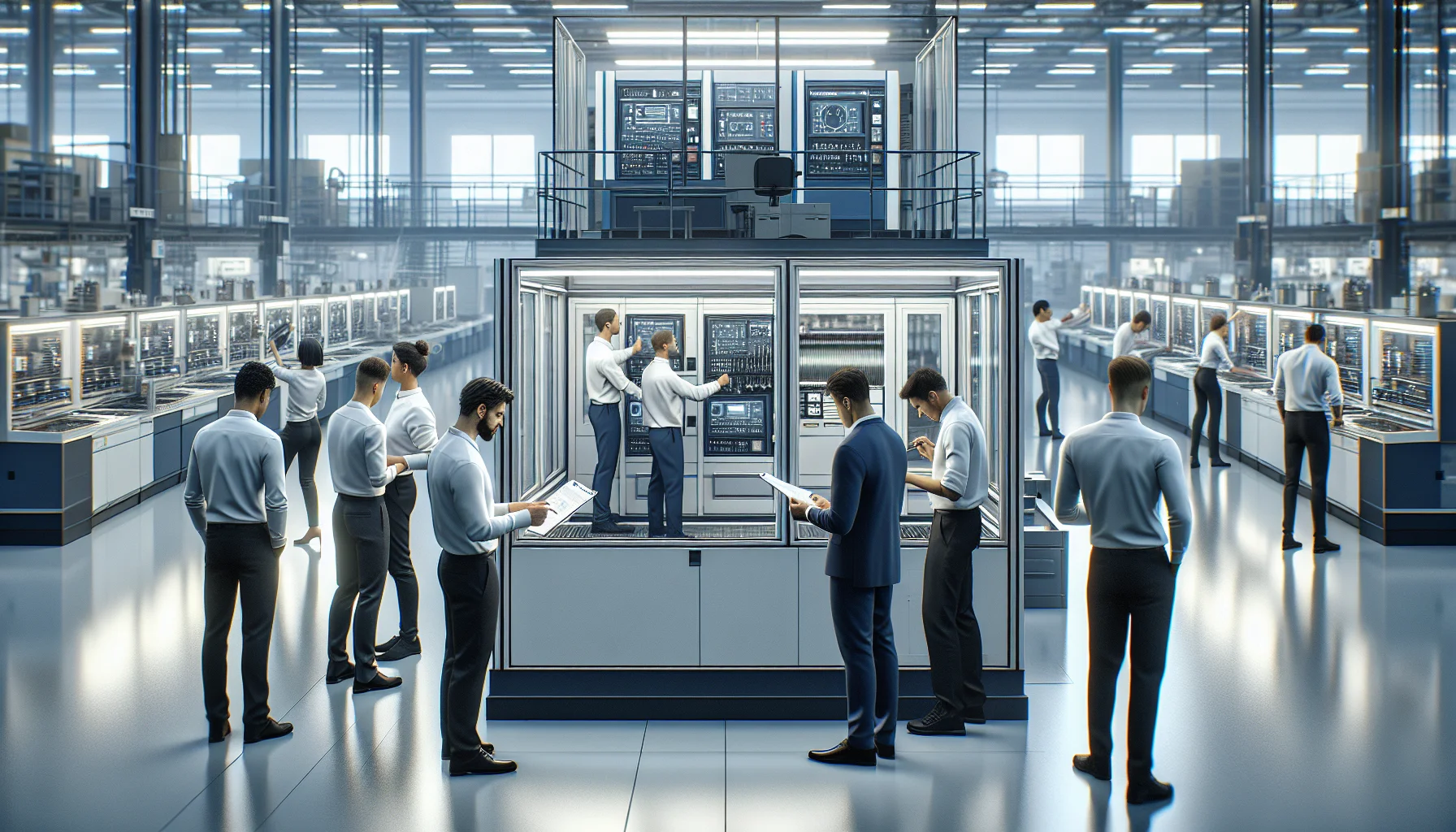 Team reviewing maintenance analytics to reduce machine downtime
