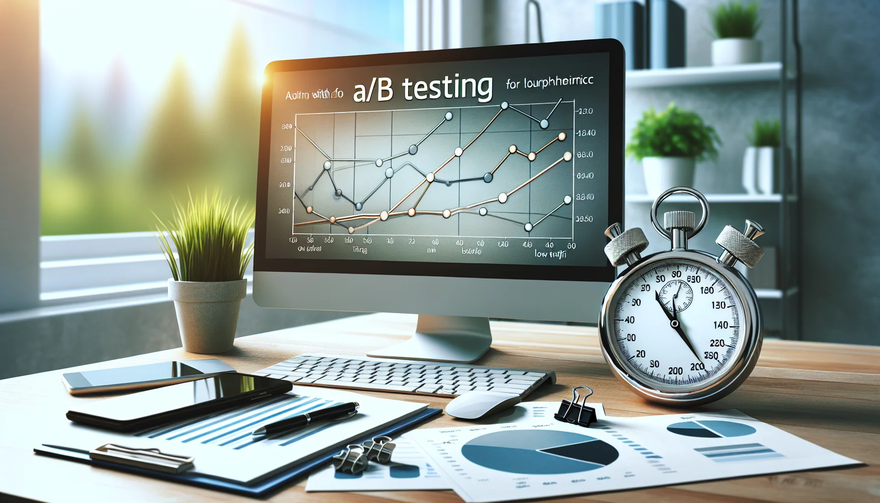 Marketer reviewing A/B test NAICS pages performance dashboard