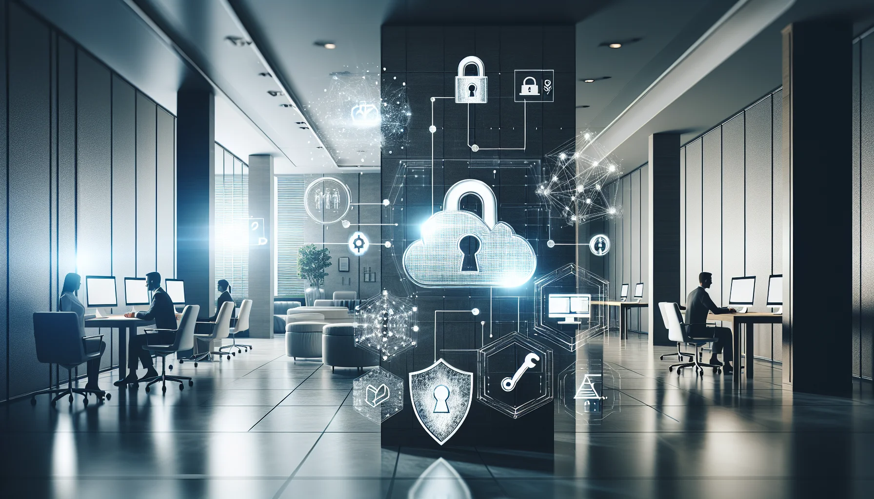 IT team reviewing cloud LMS security checklist on laptop