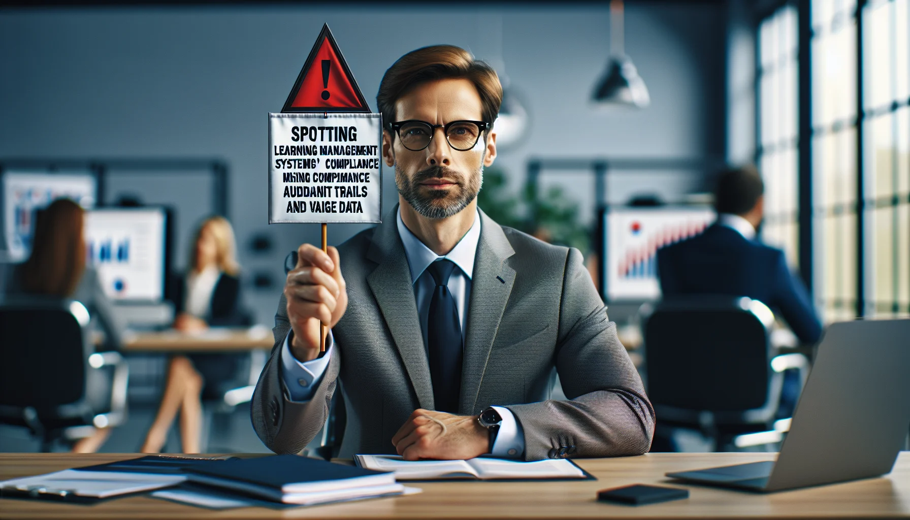 Security team reviewing LMS compliance red flags during demo
