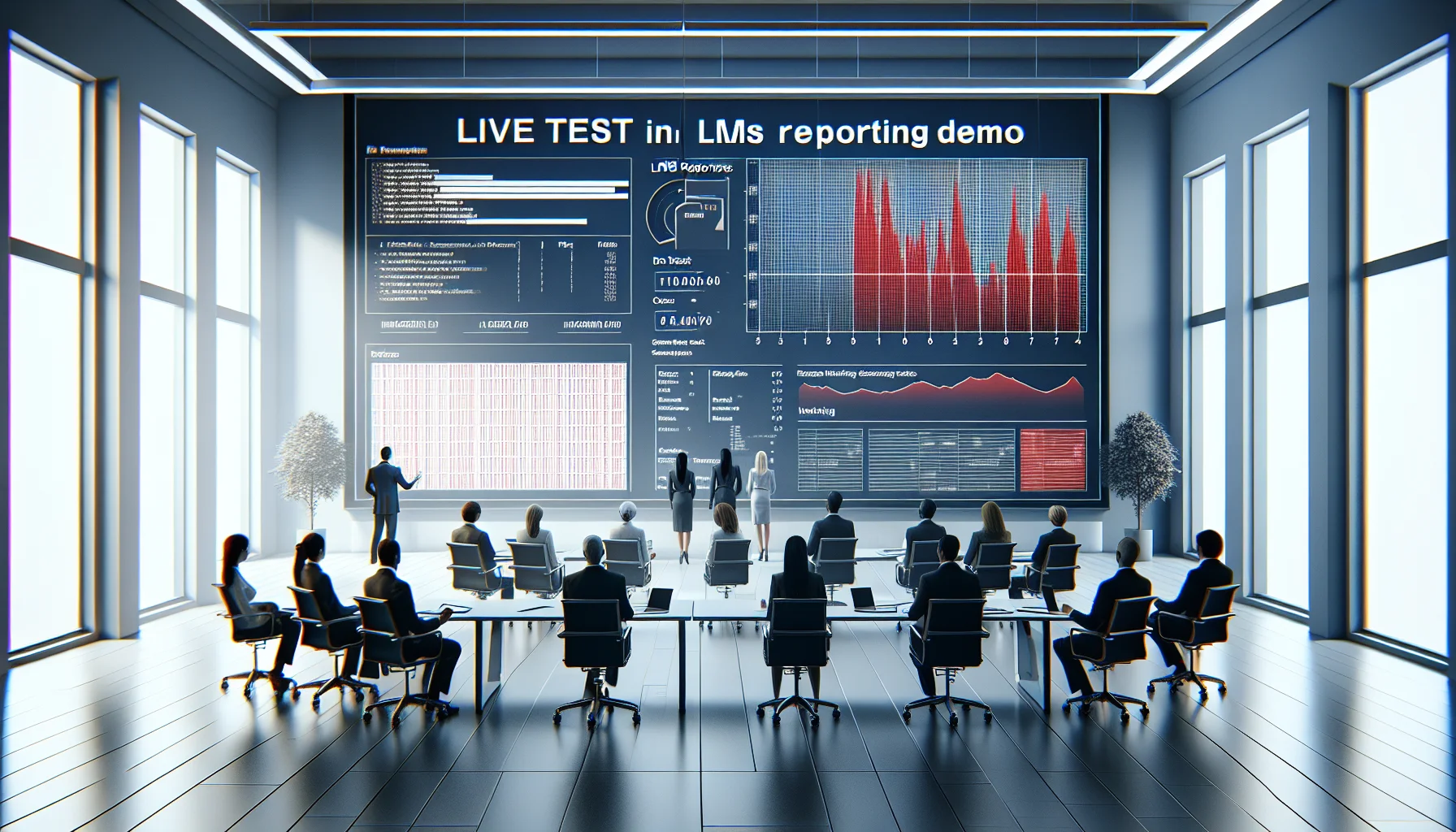 Product team analyzing LMS reporting red flags on dashboard screen